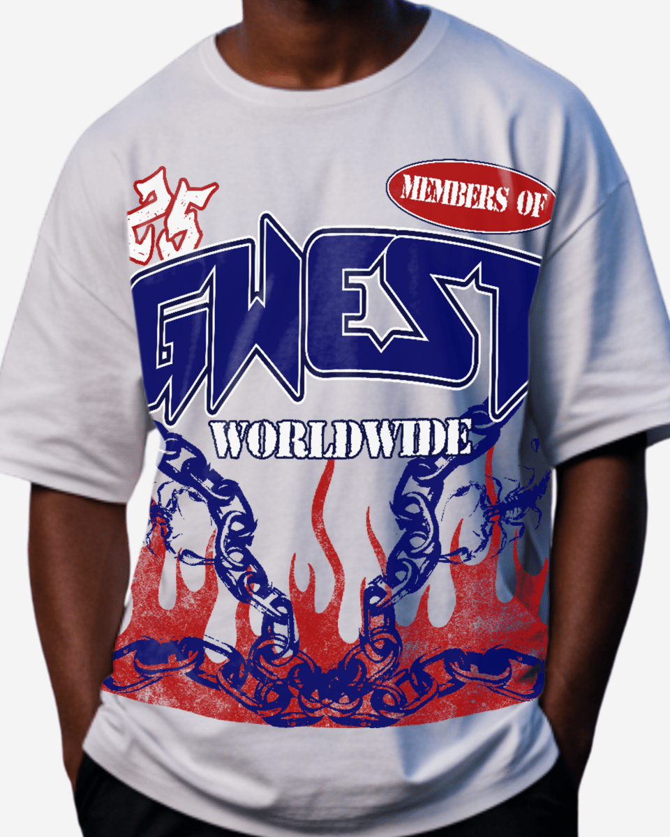 G West United Flames Men's Oversized T-Shirt - G West