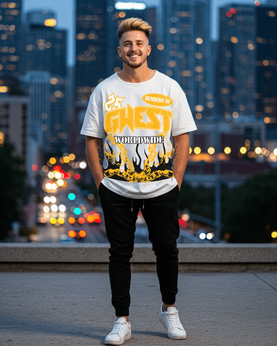 G West United Flames Men's Oversized T-Shirt - G West