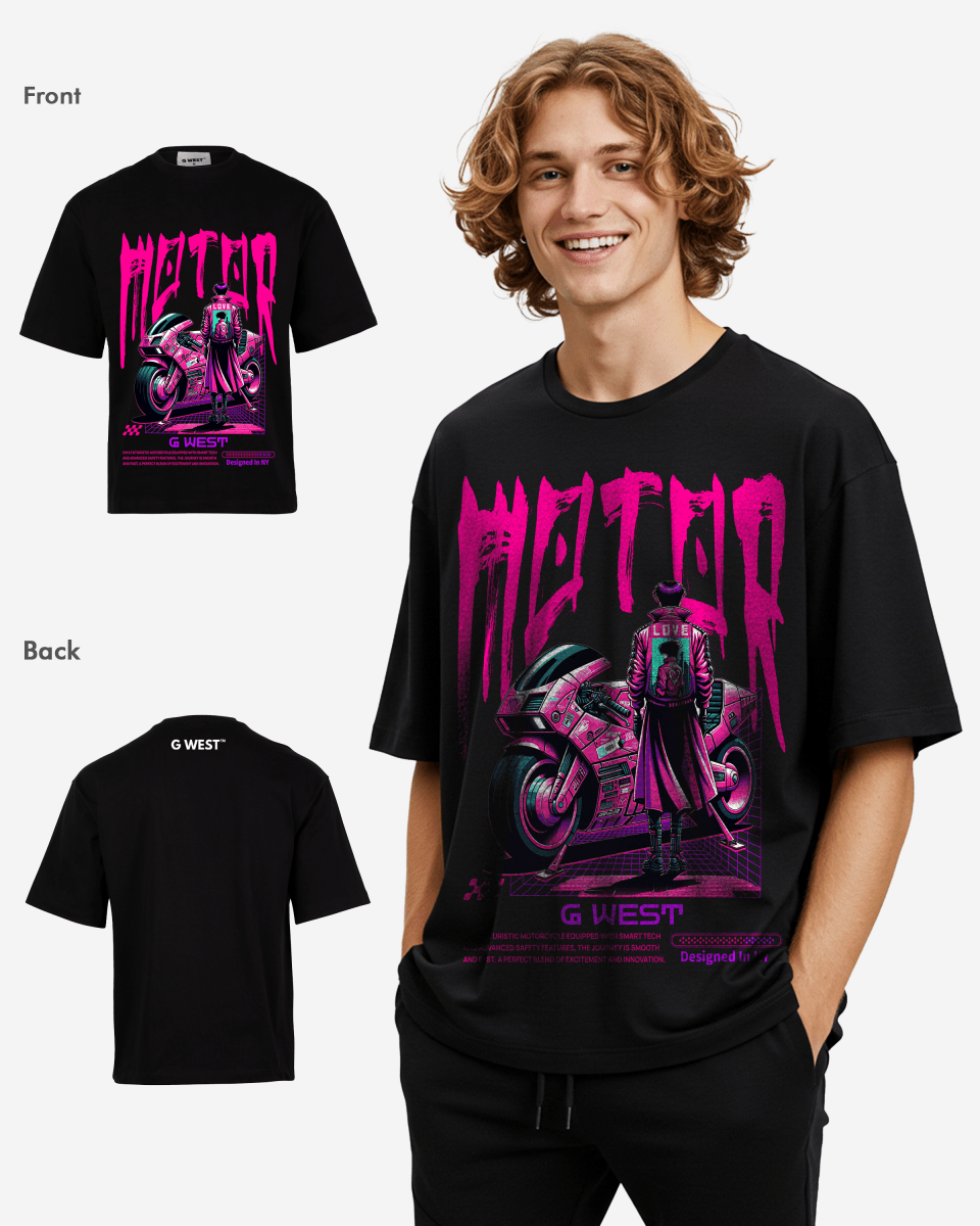 G - WEST URBAN MOTORCYCLE OVERSIZED TEE GWROJMT155 - G West