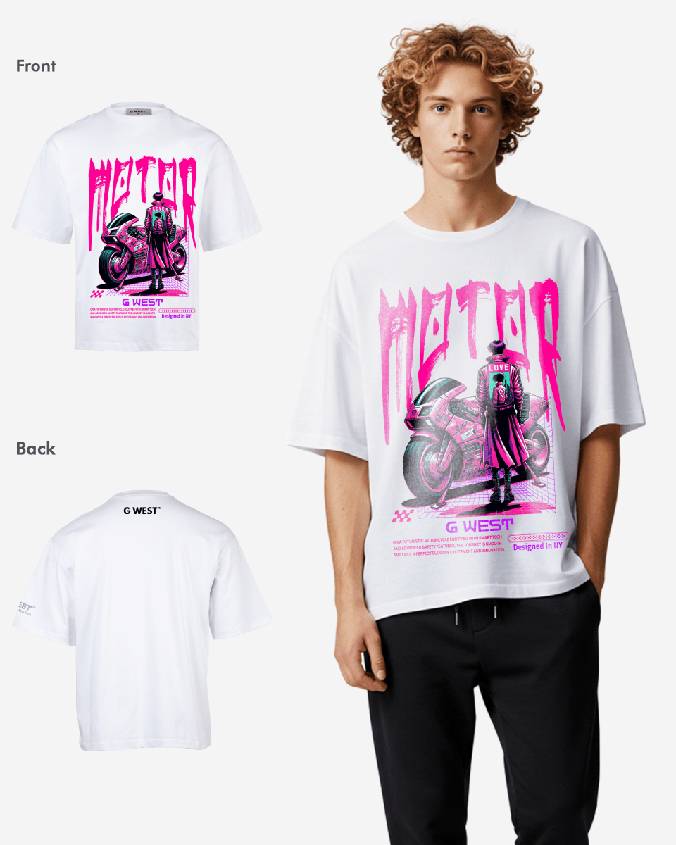 G - WEST URBAN MOTORCYCLE OVERSIZED TEE GWROJMT155 - G West