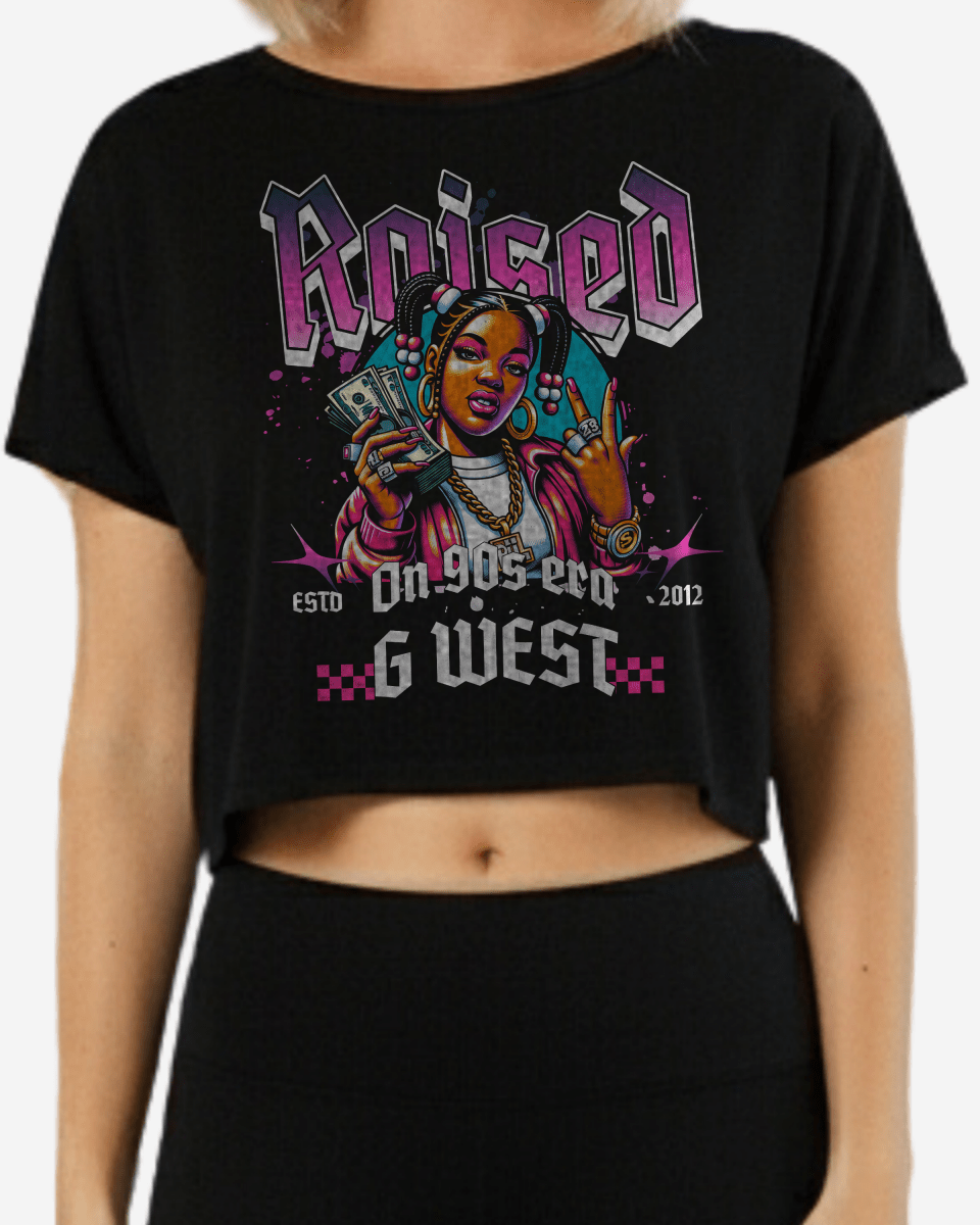 G West Women Raised On 90S Era Crop Tee - G West