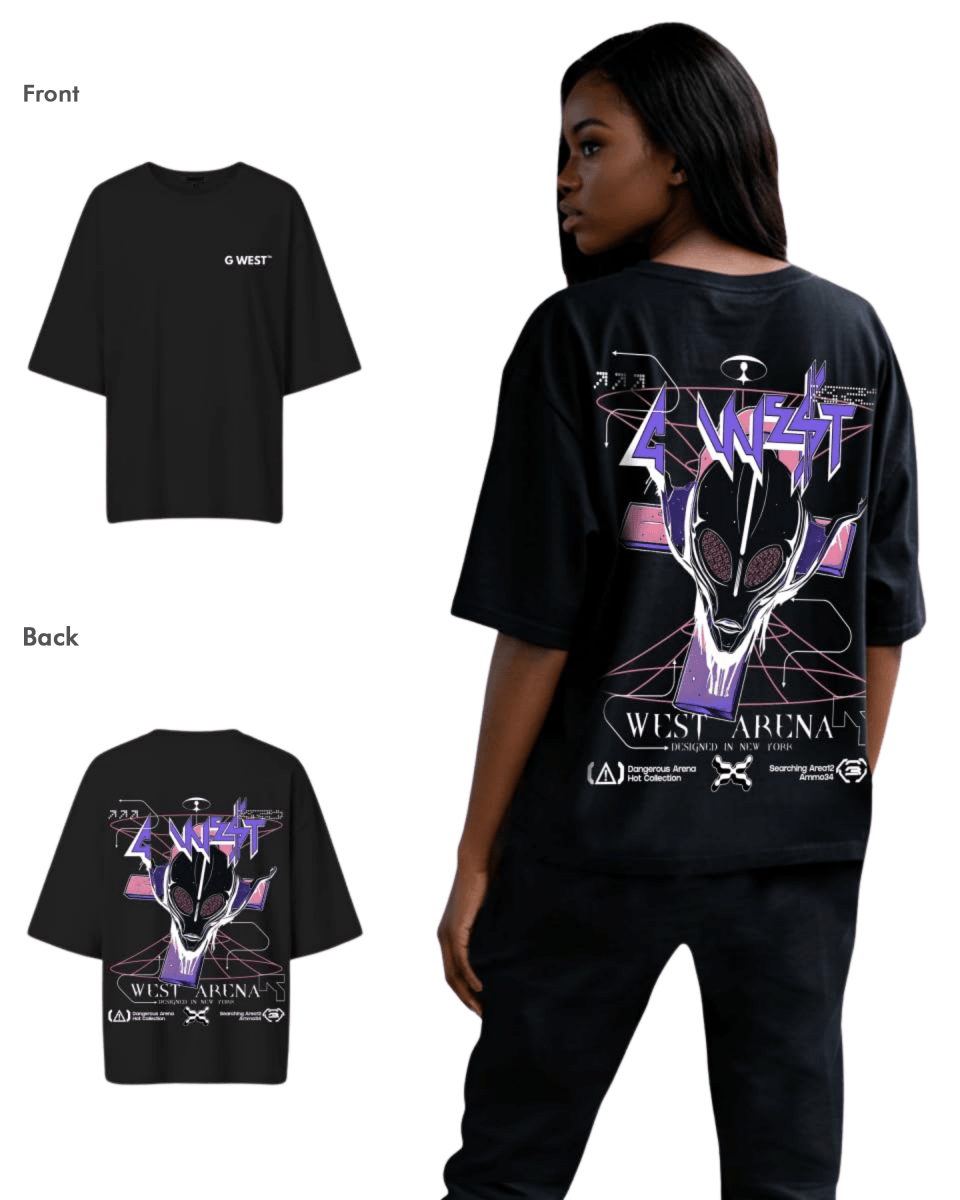 G West Womens Future Journey Lifestyle Oversized Tee - G West