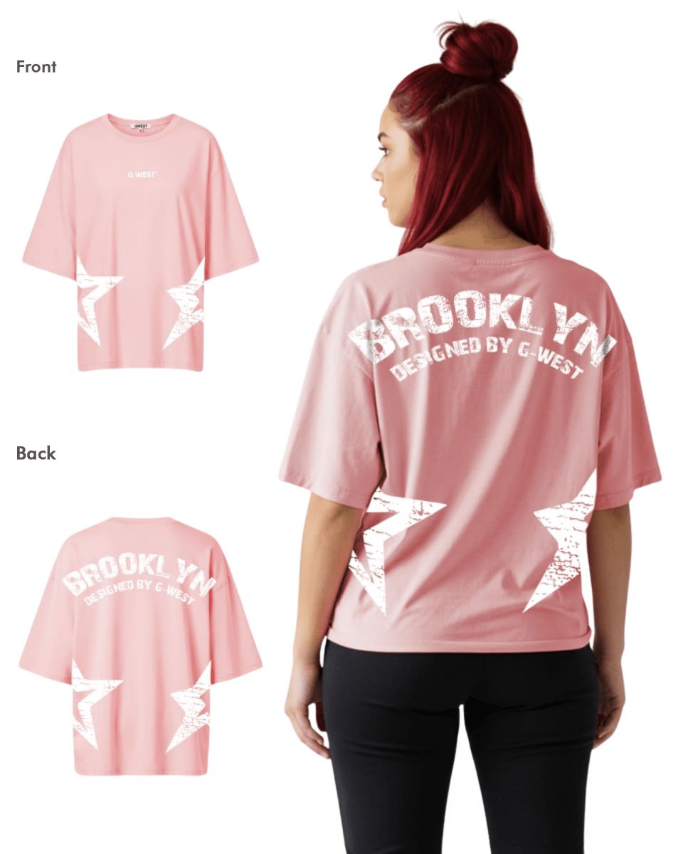 G West Womens Oversized Brooklyn Arch Logo Tee - G West