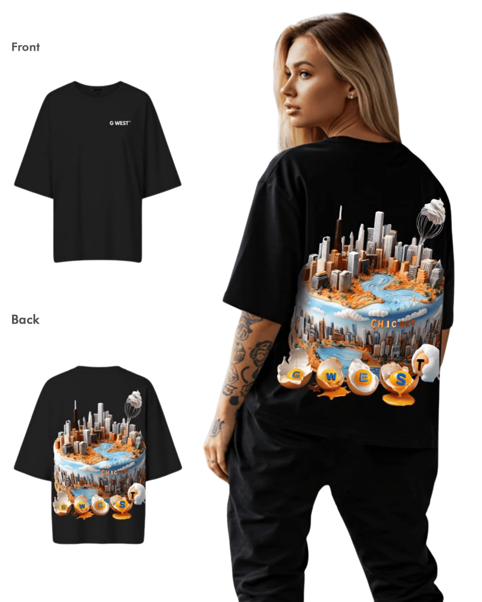 G West Womens OVERSIZED CHICAGO CAKE TEE - G West