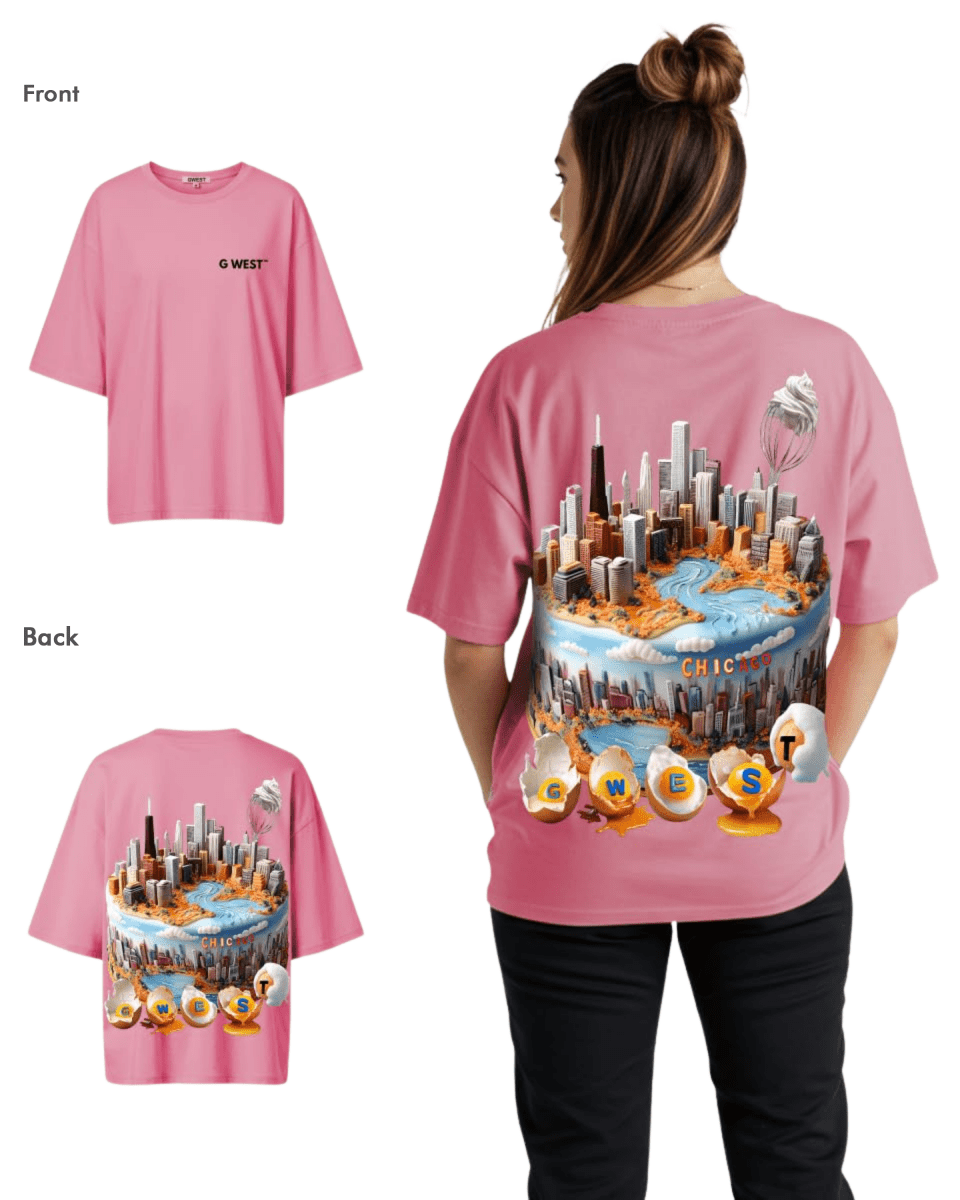 G West Womens OVERSIZED CHICAGO CAKE TEE - G West