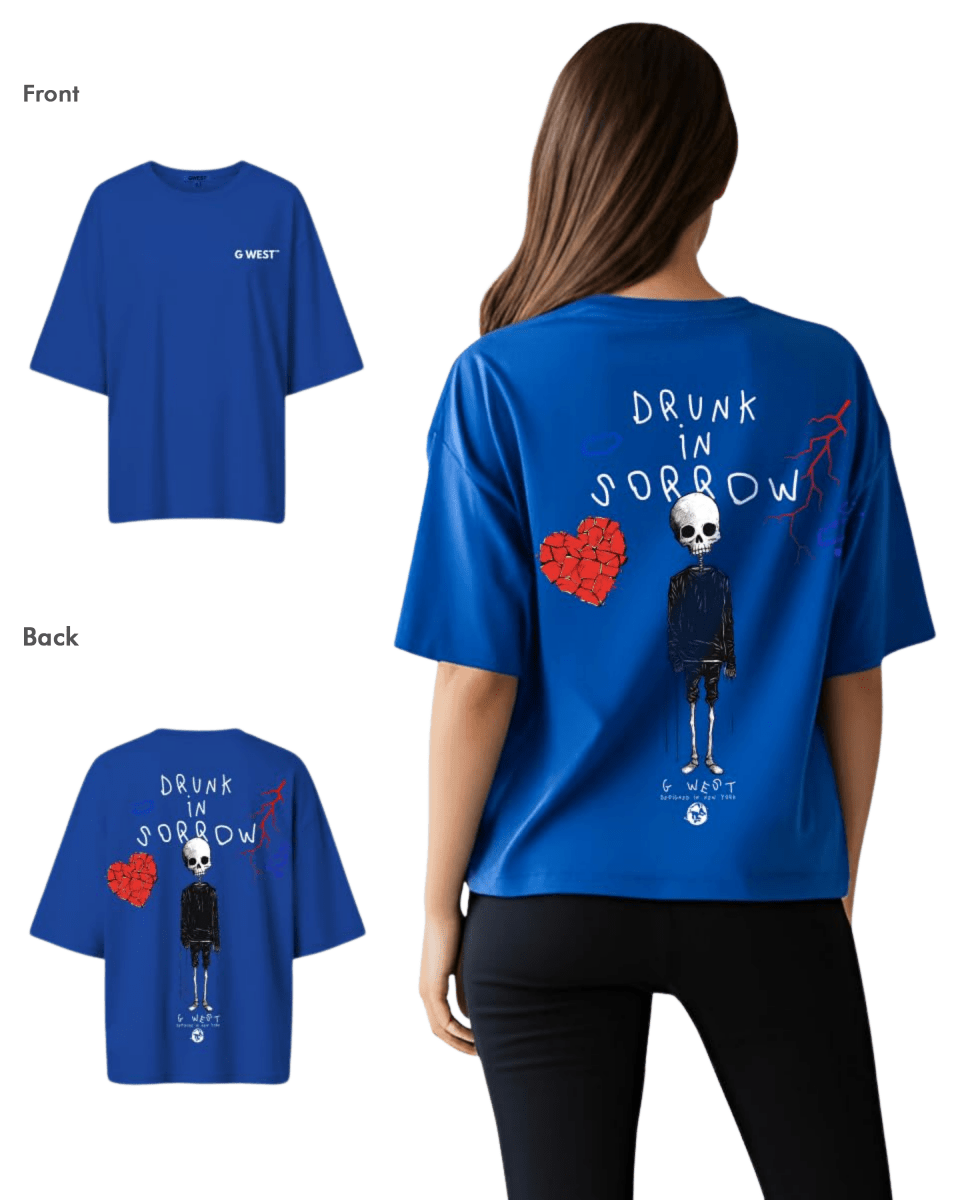 G West Womens Oversized Drunk In Sorrow Tee - G West