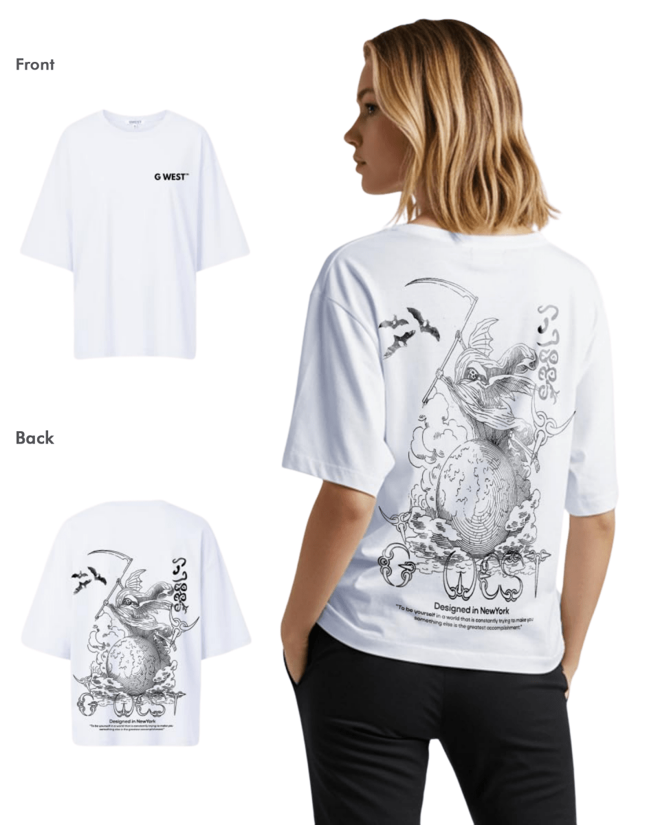 G West Womens Oversized Gratitude Reaper Tee - G West