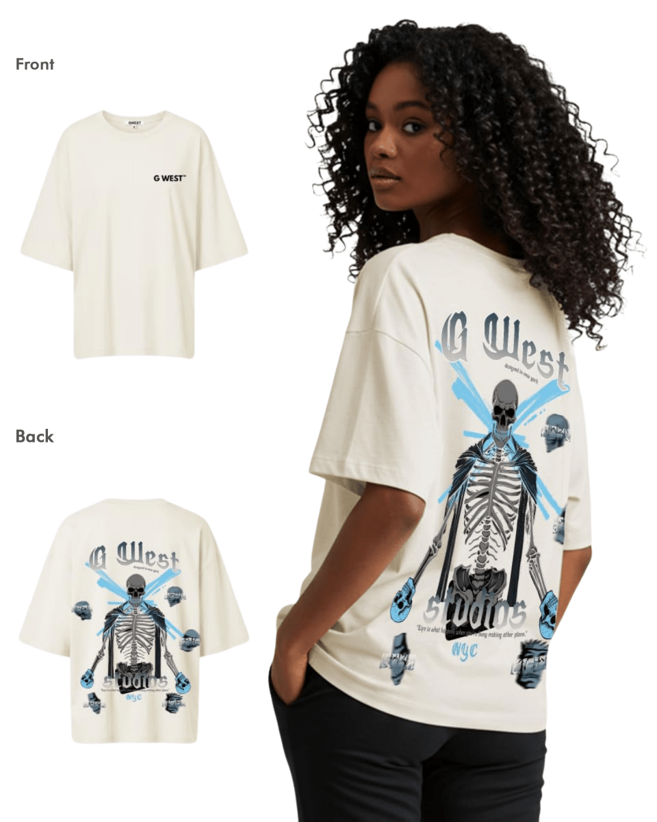 G West Womens Oversized Skull Tee - G West