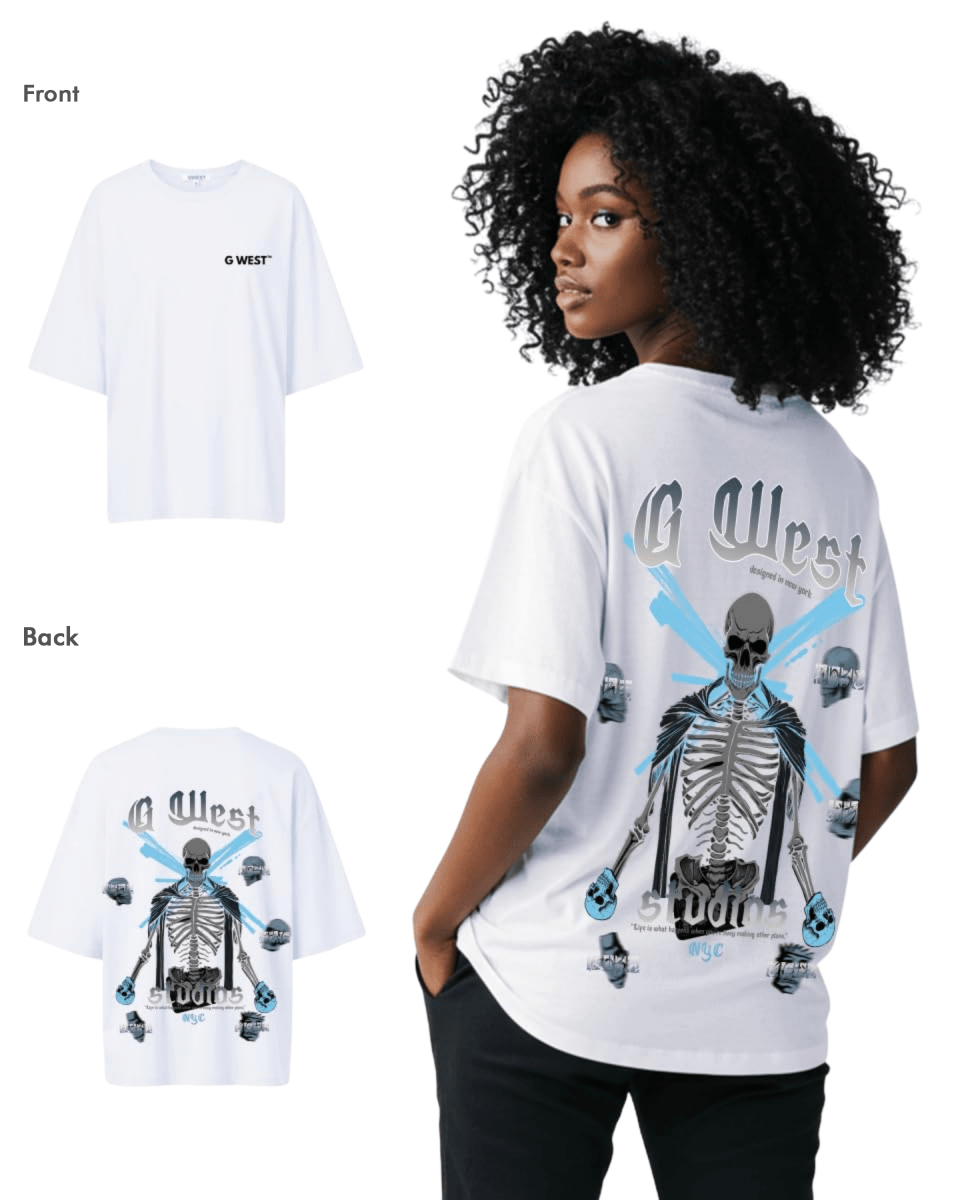 G West Womens Oversized Skull Tee - G West