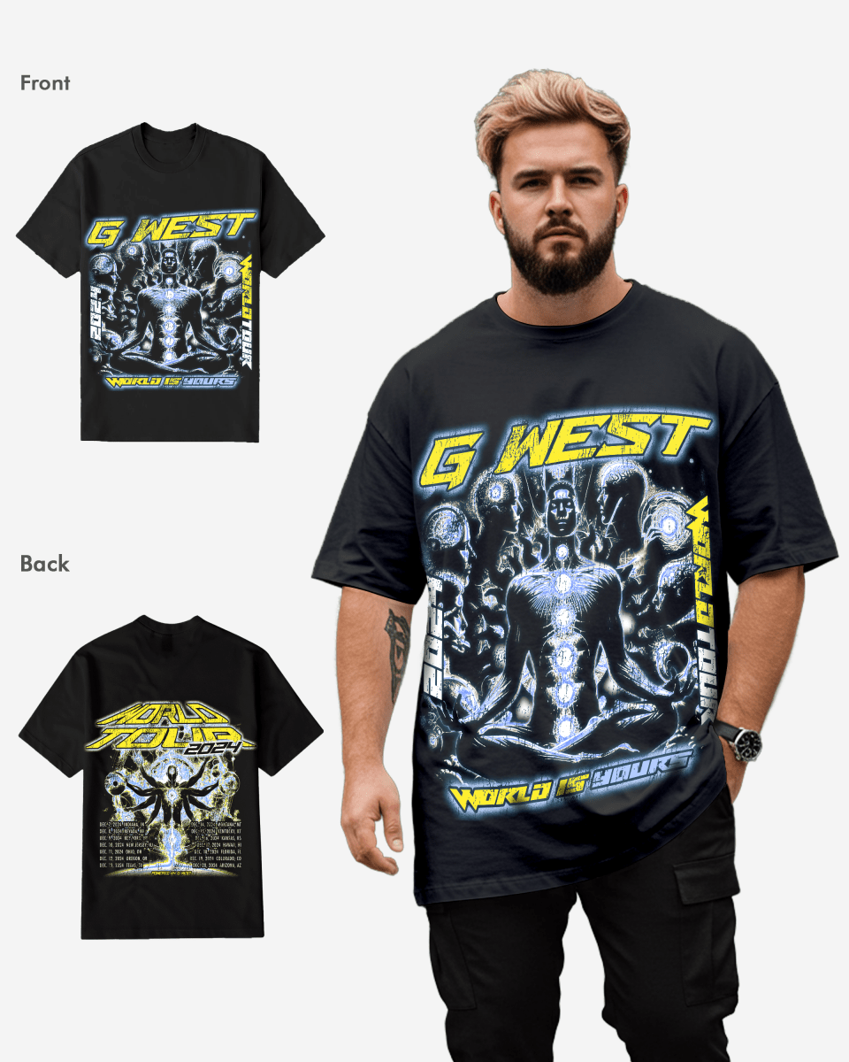 G West World is Yours Black Tee Big and Tall - G West