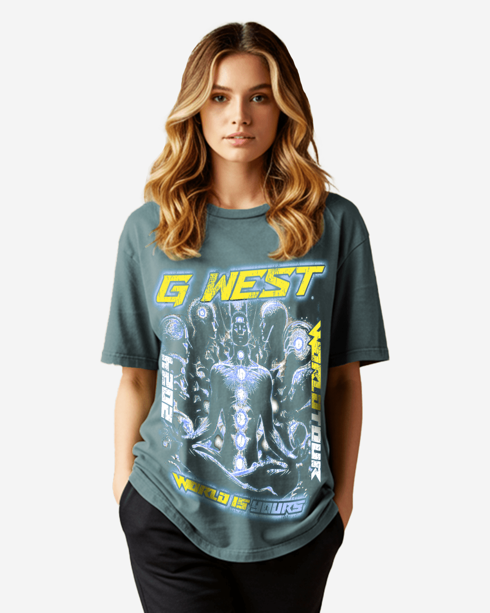 G West World Is Yours Premium Oversized Tee - WOMEN - G West