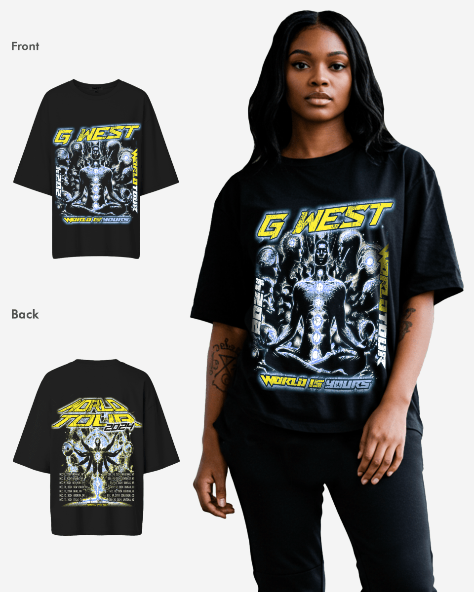 G West World Is Yours Premium Oversized Tee - WOMEN - G West