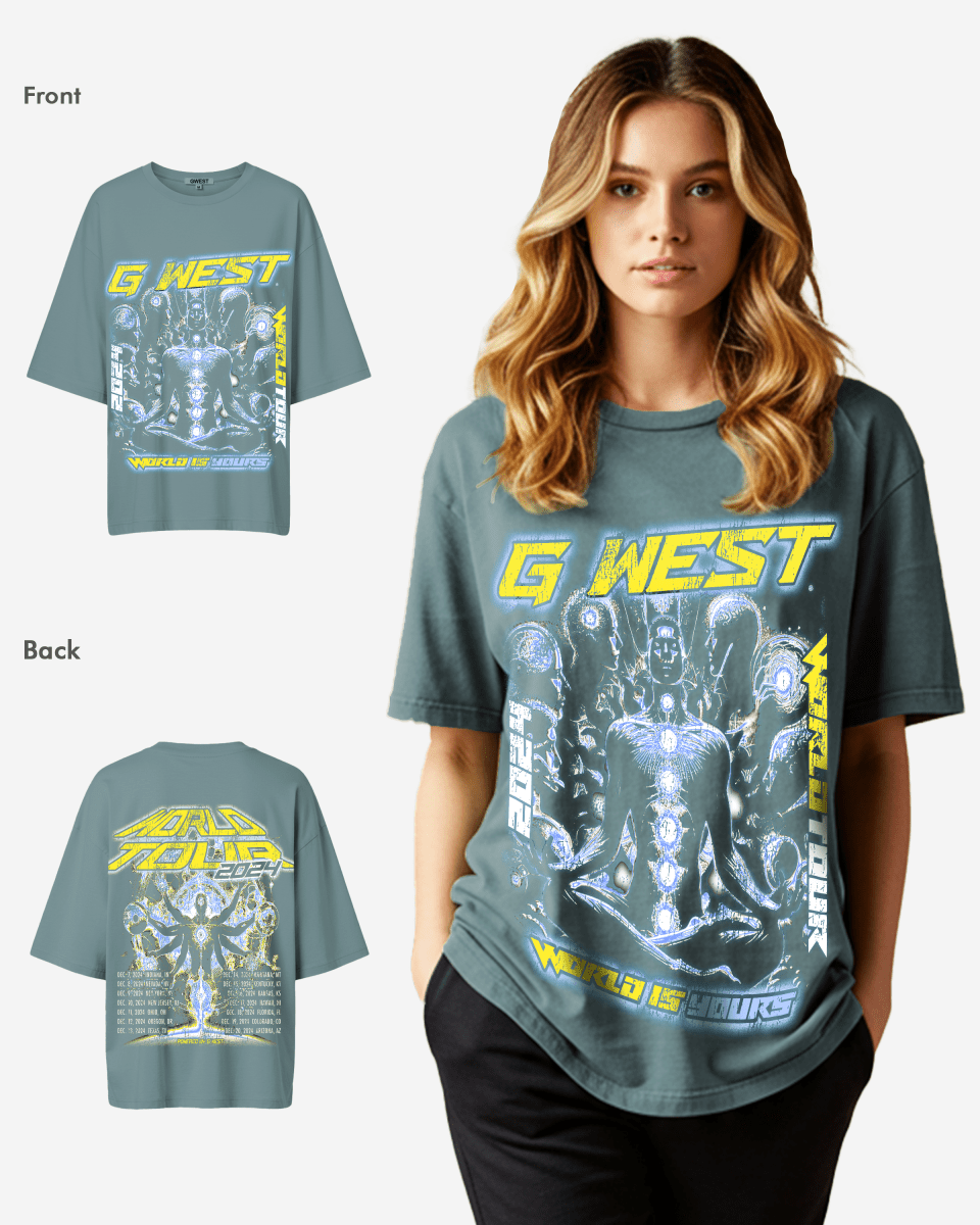 G West World Is Yours Premium Oversized Tee - WOMEN - G West