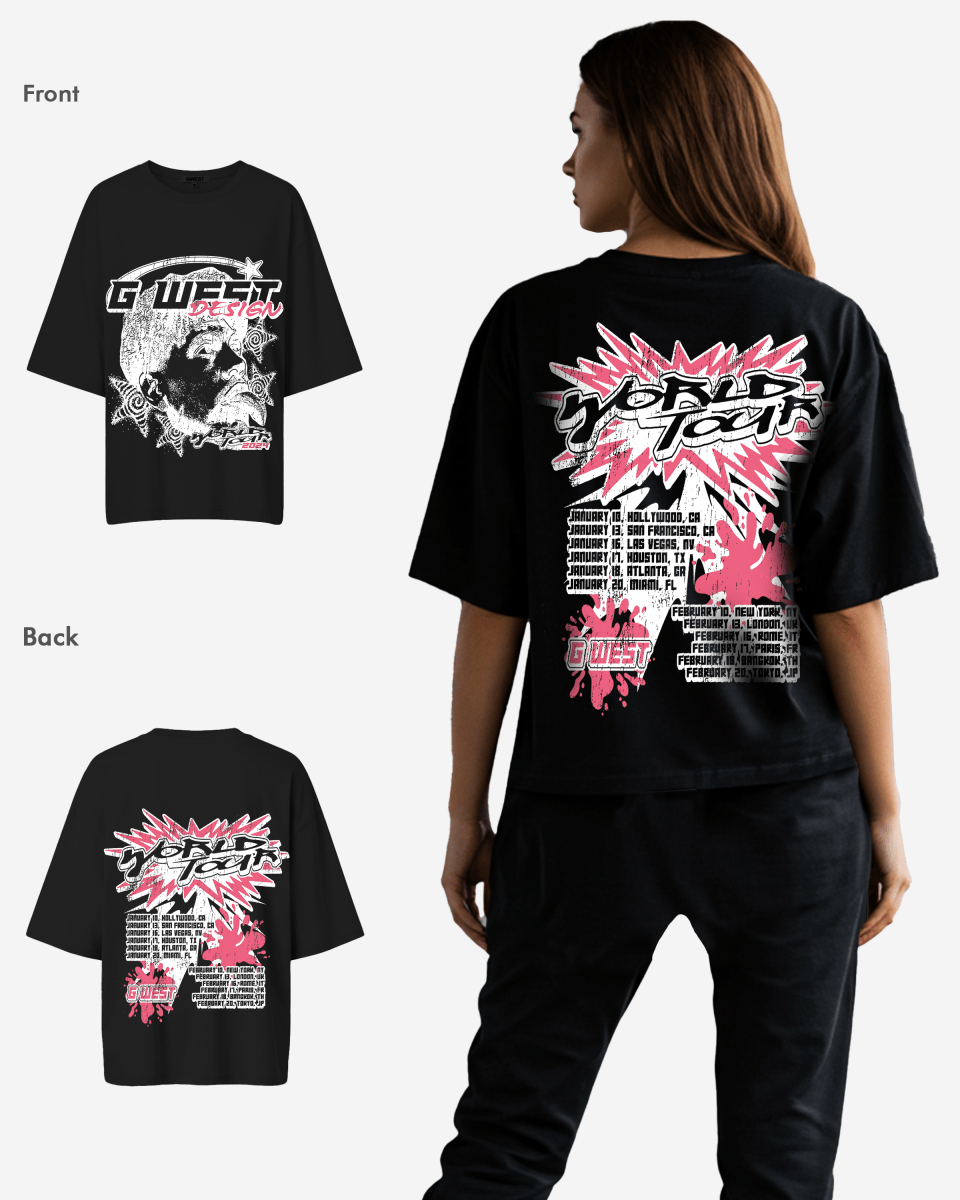 G West World Tour Premium Oversized Tee - WOMEN - G West