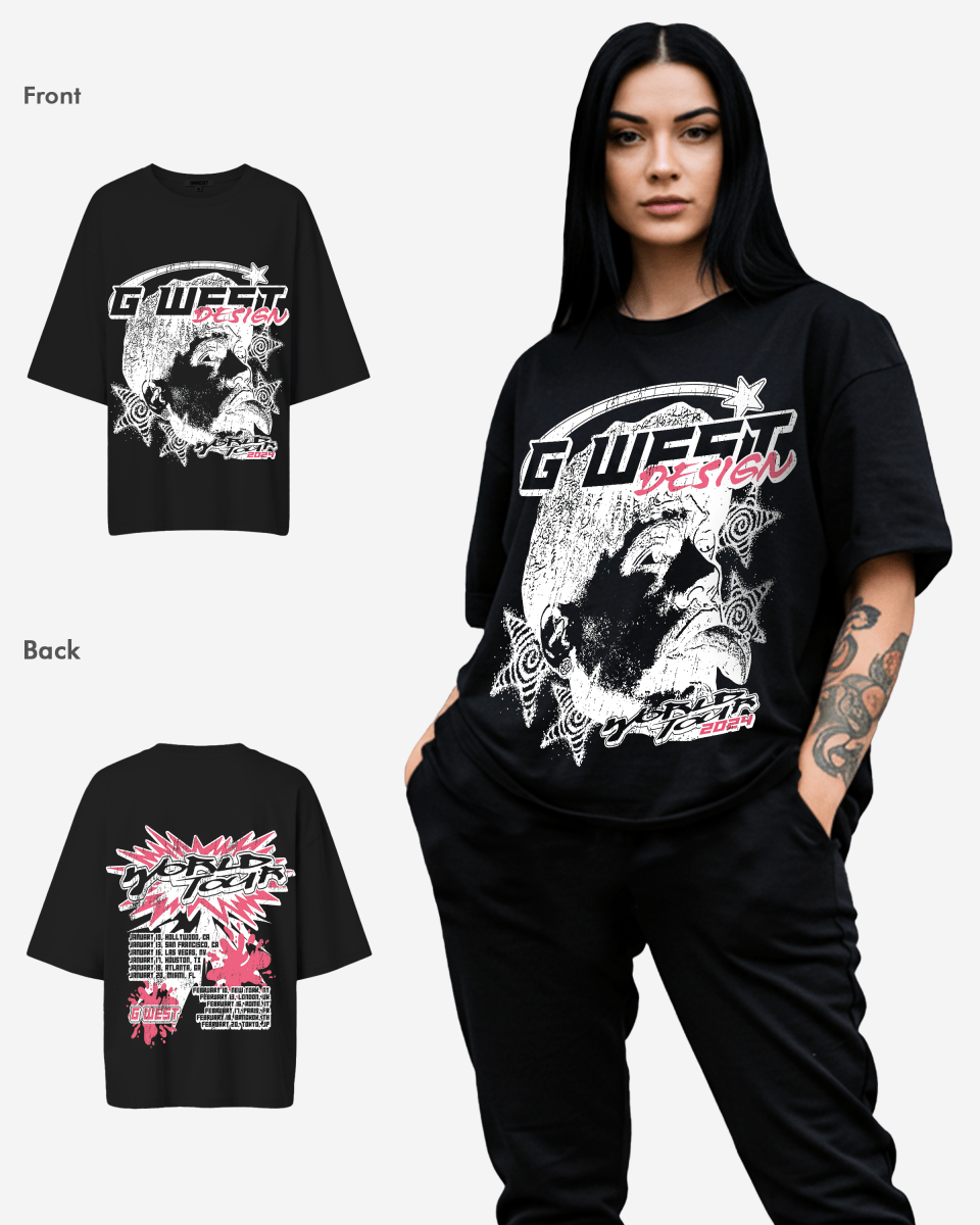 G West World Tour Premium Oversized Tee - WOMEN - G West