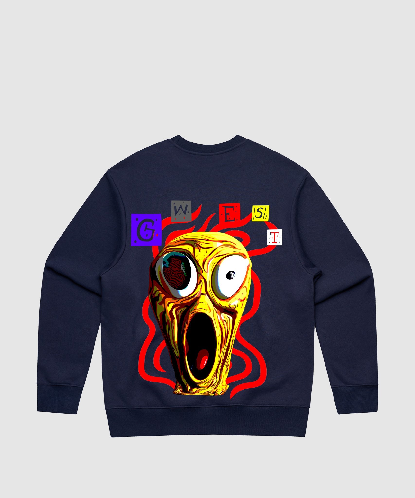 G WEST YELLOW FACE HEAVY PREMIUM CREWNECK - 6 COLORS - G West