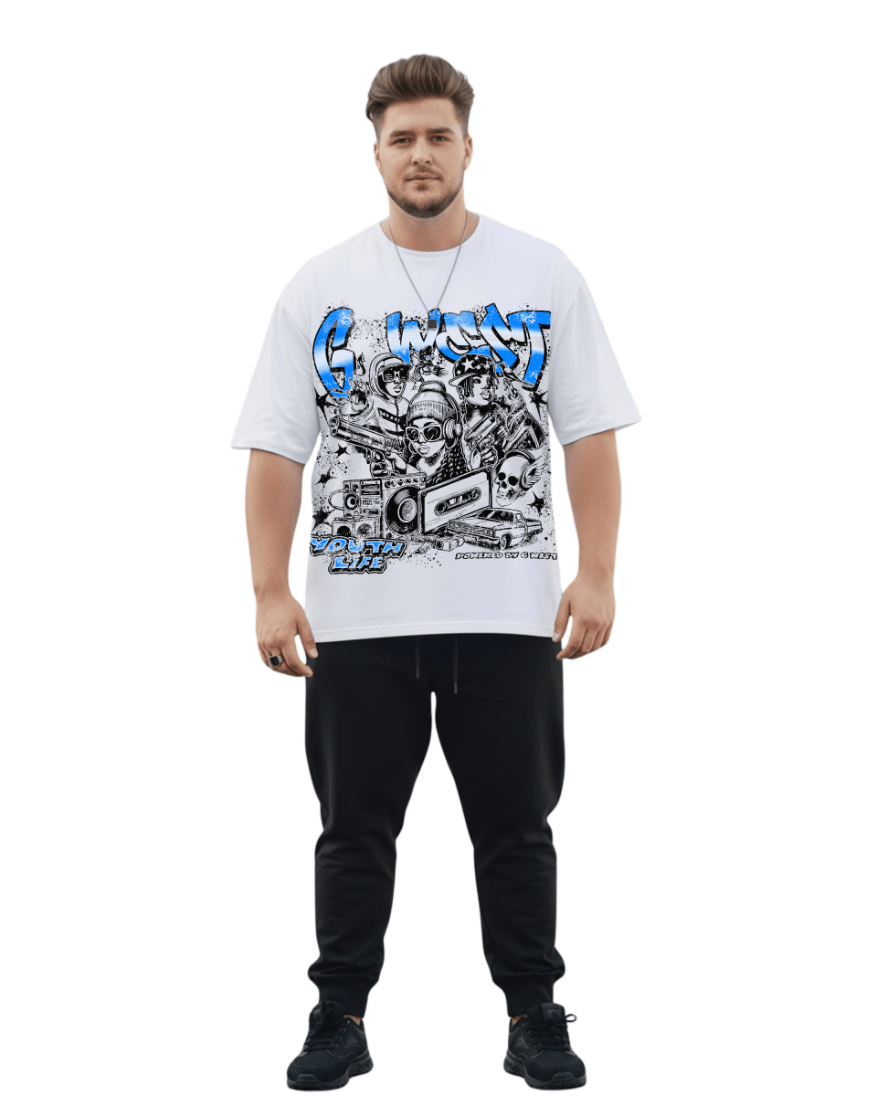 G West Youth Hustle Big And Tall Oversized T-Shirt - G West