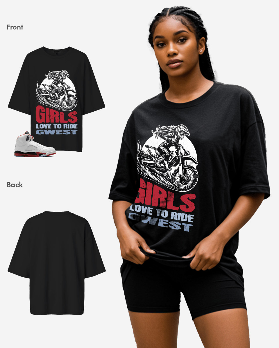 Girls love To Ride Oversized T-Shirt - G West