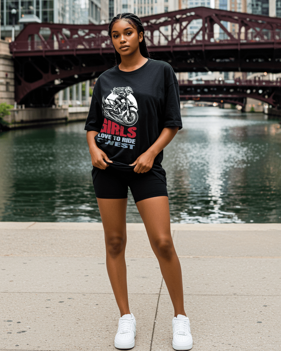 Girls love To Ride Oversized T-Shirt - G West