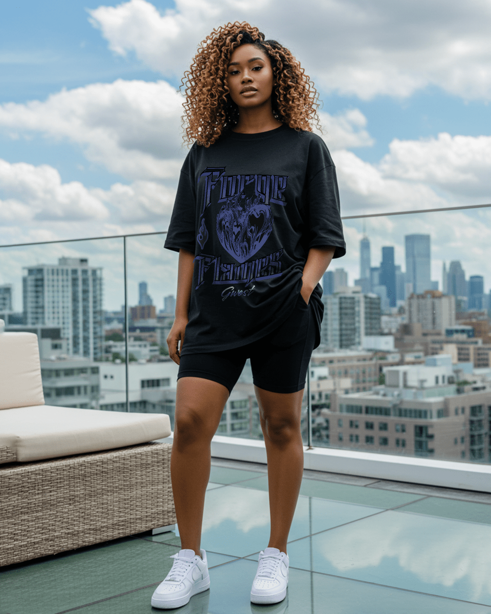 Heart Flames Oversized T-Shirt - G West