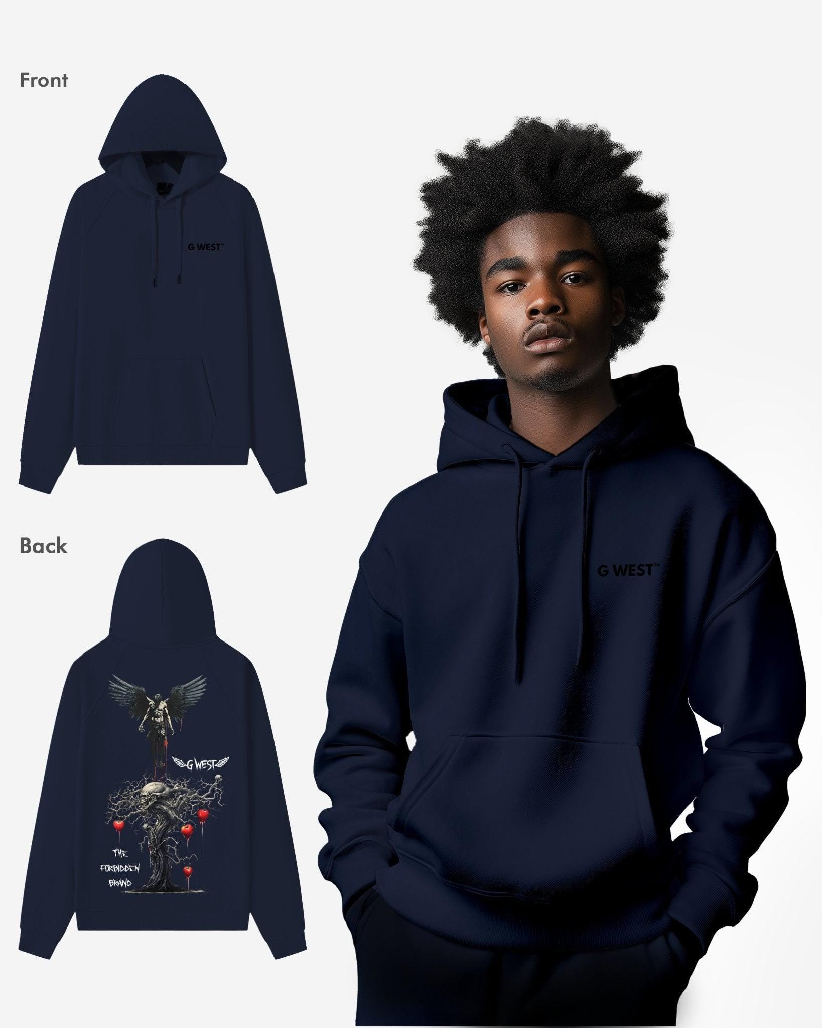 G WEST FORBIDDEN BRAND HEAVY PREMIUM OVERSIZE HOODIE - G West