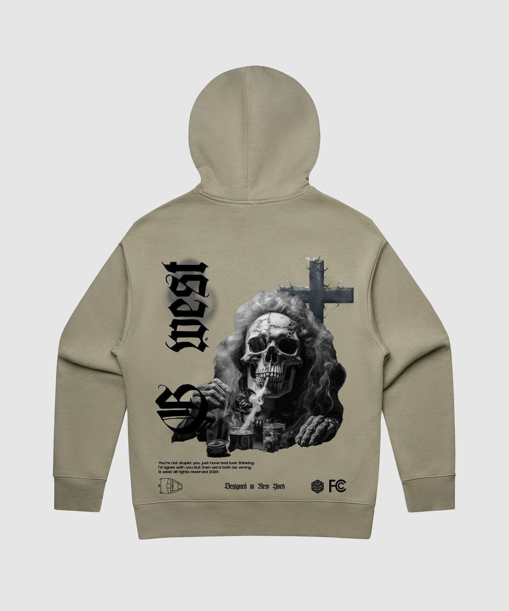 G WEST SMOKE SKULL HEAVY PREMIUM HOODIE - 6 COLORS - G West