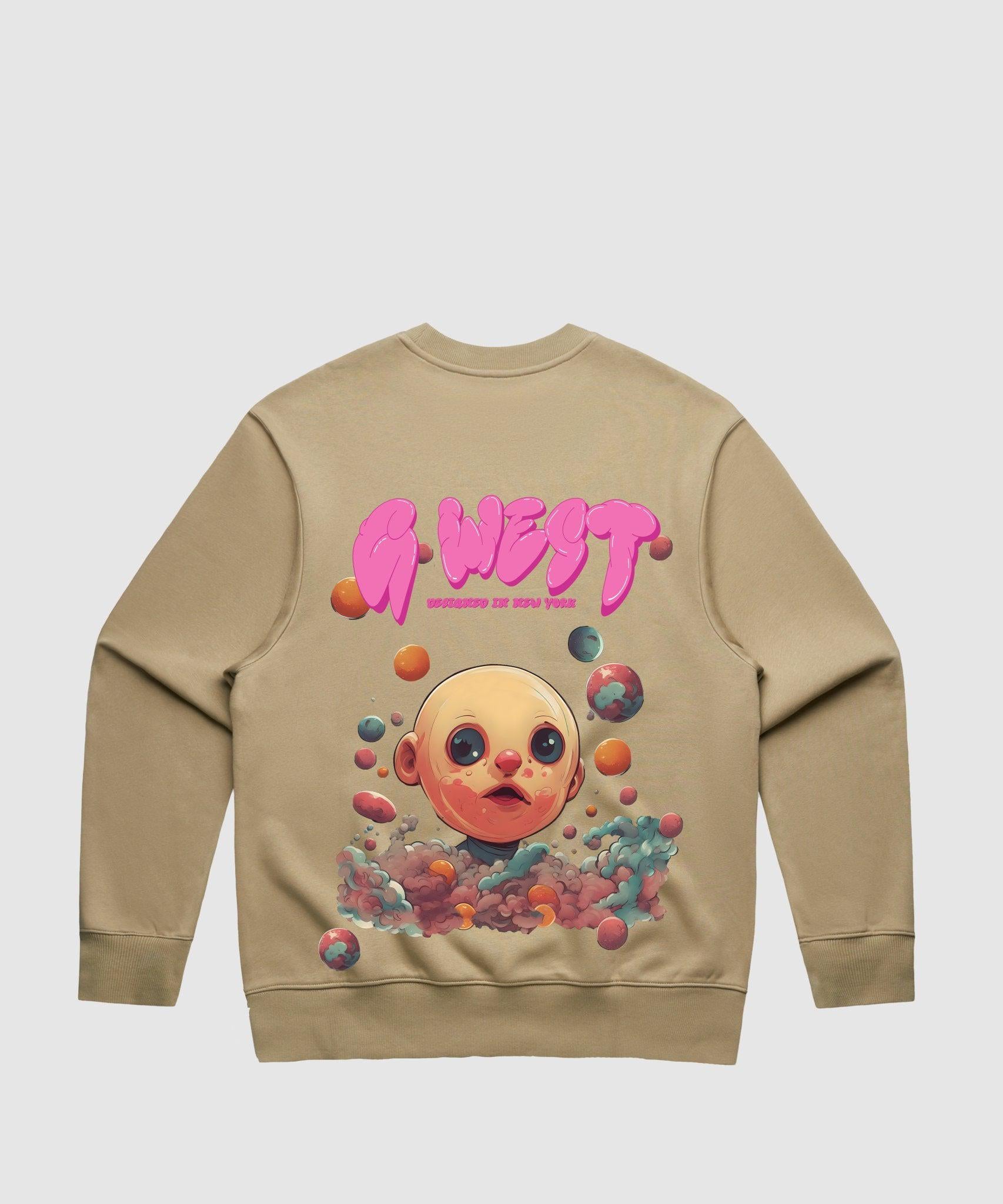 G WEST BUBBLE GUM BABY HEAVY PREMIUM CREWNECK - 6 COLORS - G West