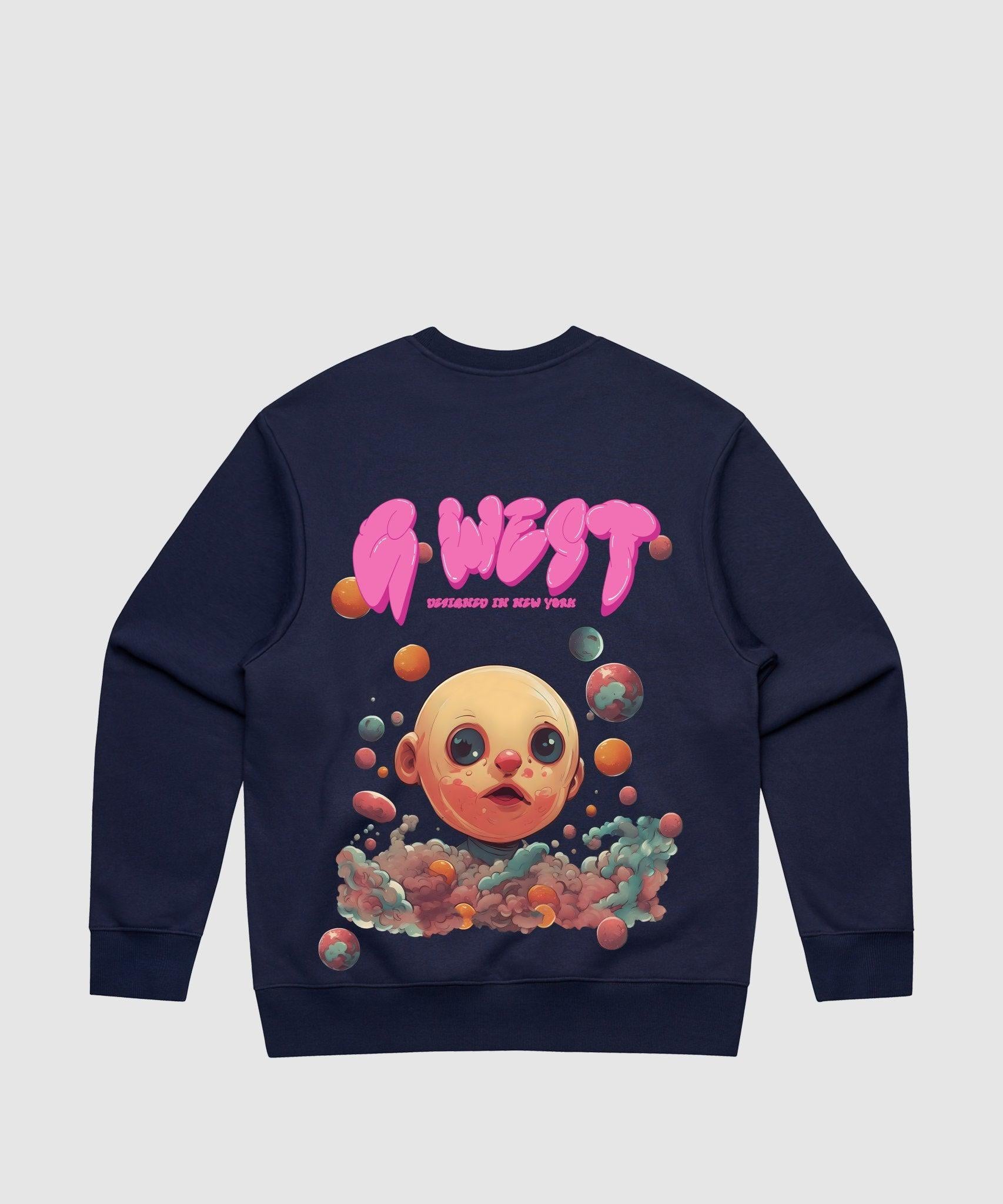 G WEST BUBBLE GUM BABY HEAVY PREMIUM CREWNECK - 6 COLORS - G West
