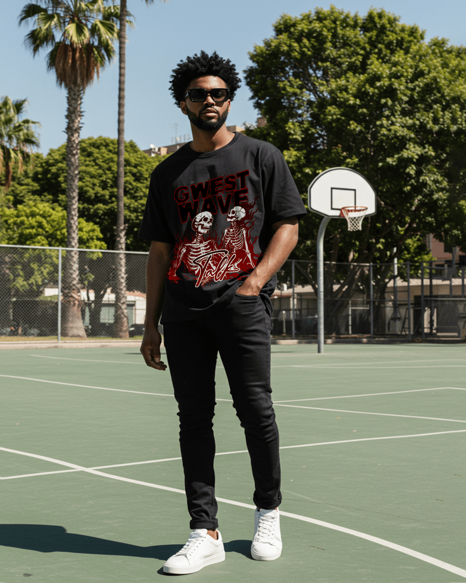 Skeletons & Secrets in the Flames Oversized T-Shirt - G West