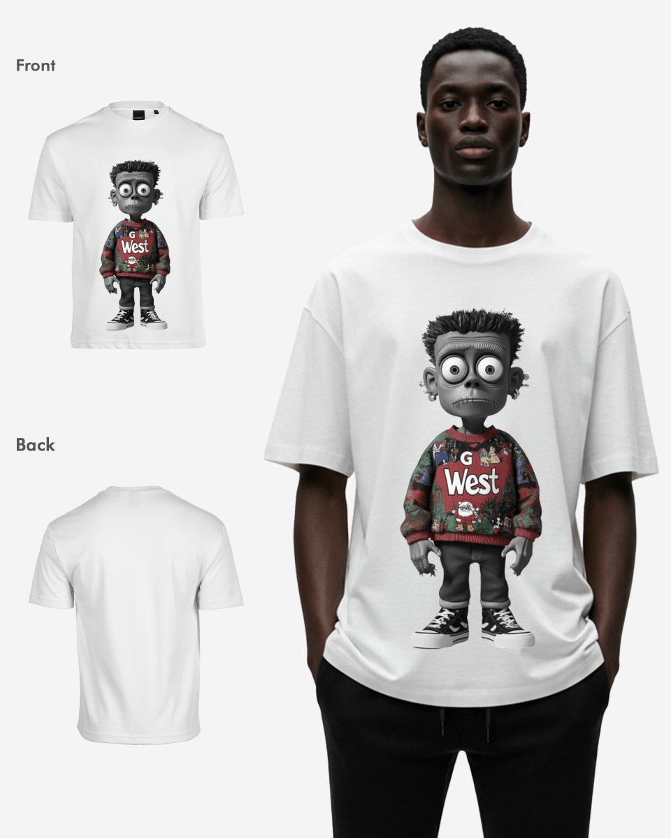 Ugly Xmas Zombie Oversized T Shirt - G West
