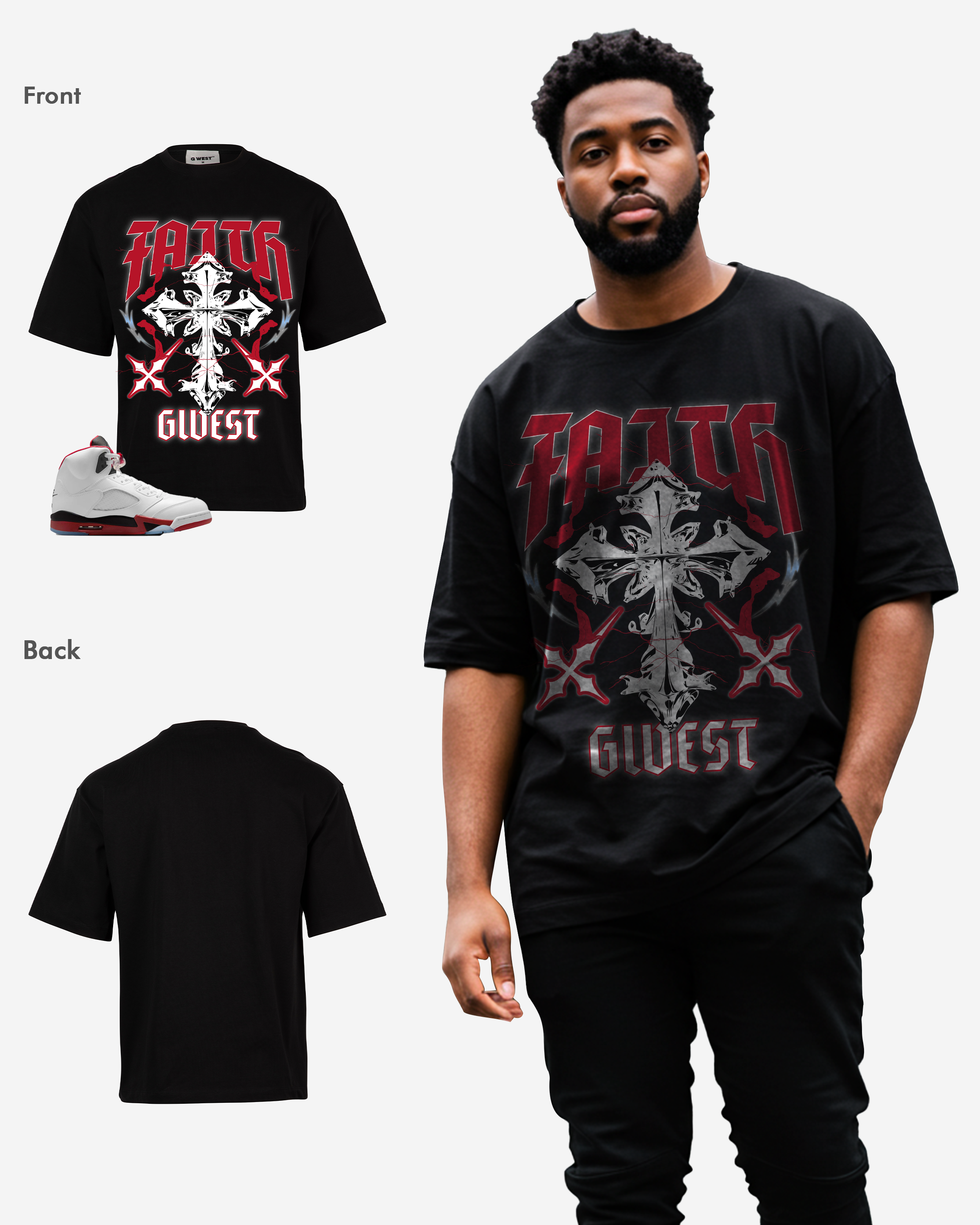 Cross Faith Oversized T-Shirt - G West