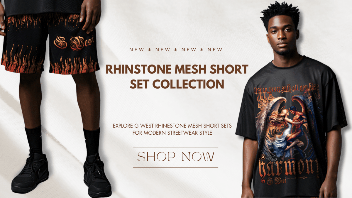 G West Rhinestone Mesh Short Sets Collection - G West