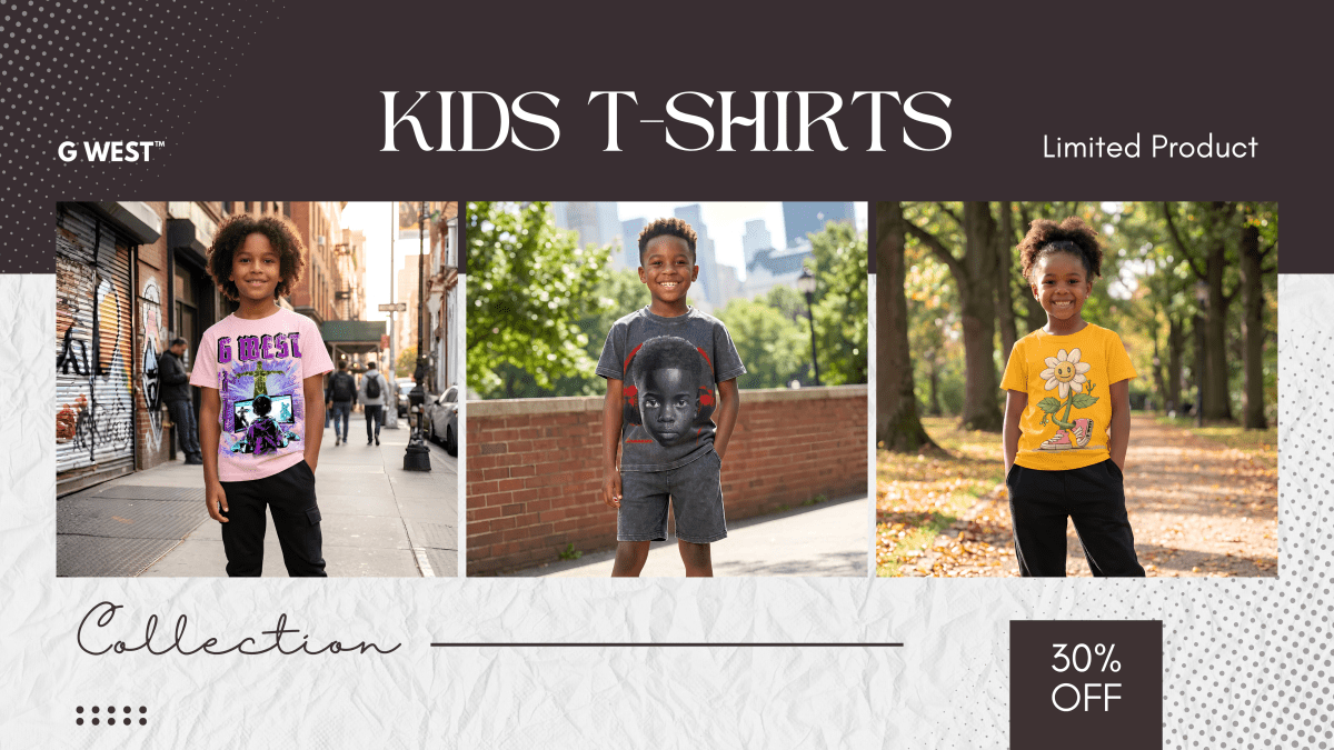 Kids Graphic T-Shirts | Premium Printed Cotton Tees for Kids | G WEST - G West