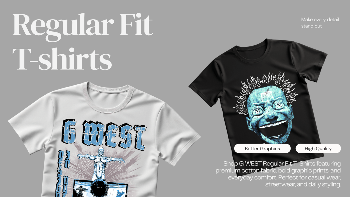 Regular Fit T-Shirts for Men | Premium Graphic Cotton Tees | G WEST - G West