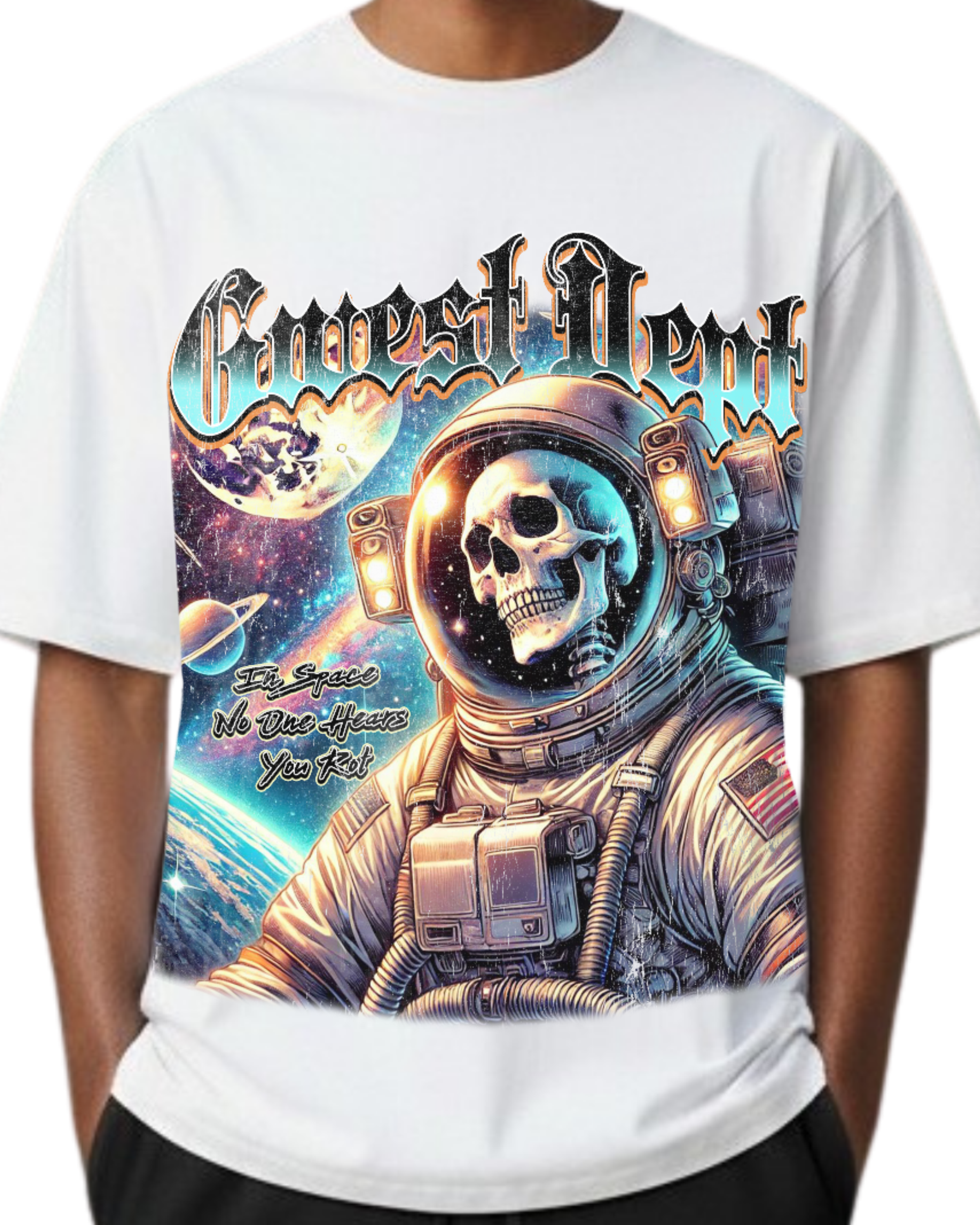 G West Rhinestone Astro Ghost Oversized Men's T-Shirt - G West