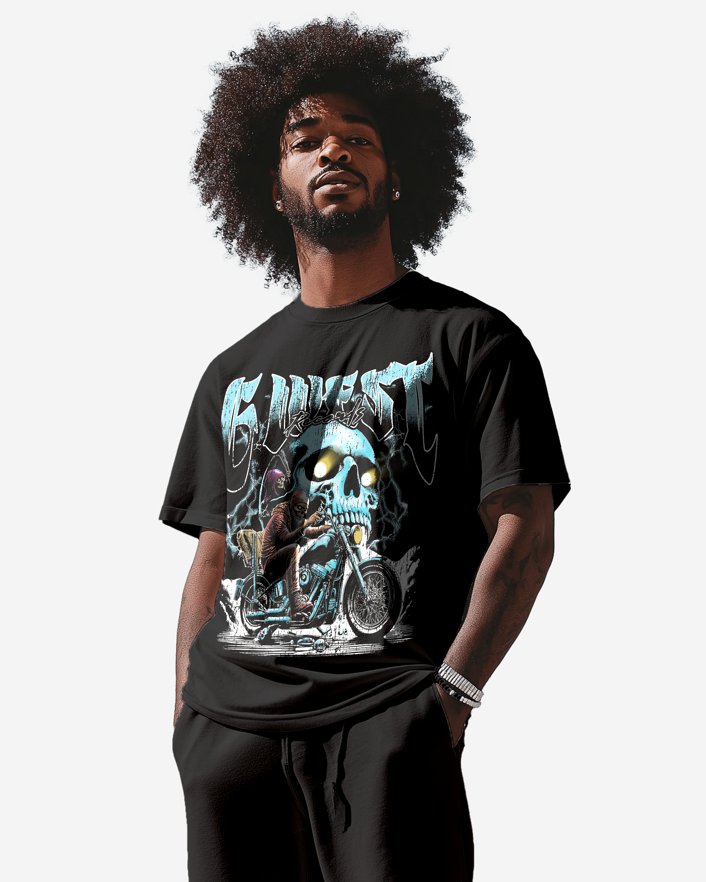 G West Rhinestone Soul Rider Oversized Tee - G West