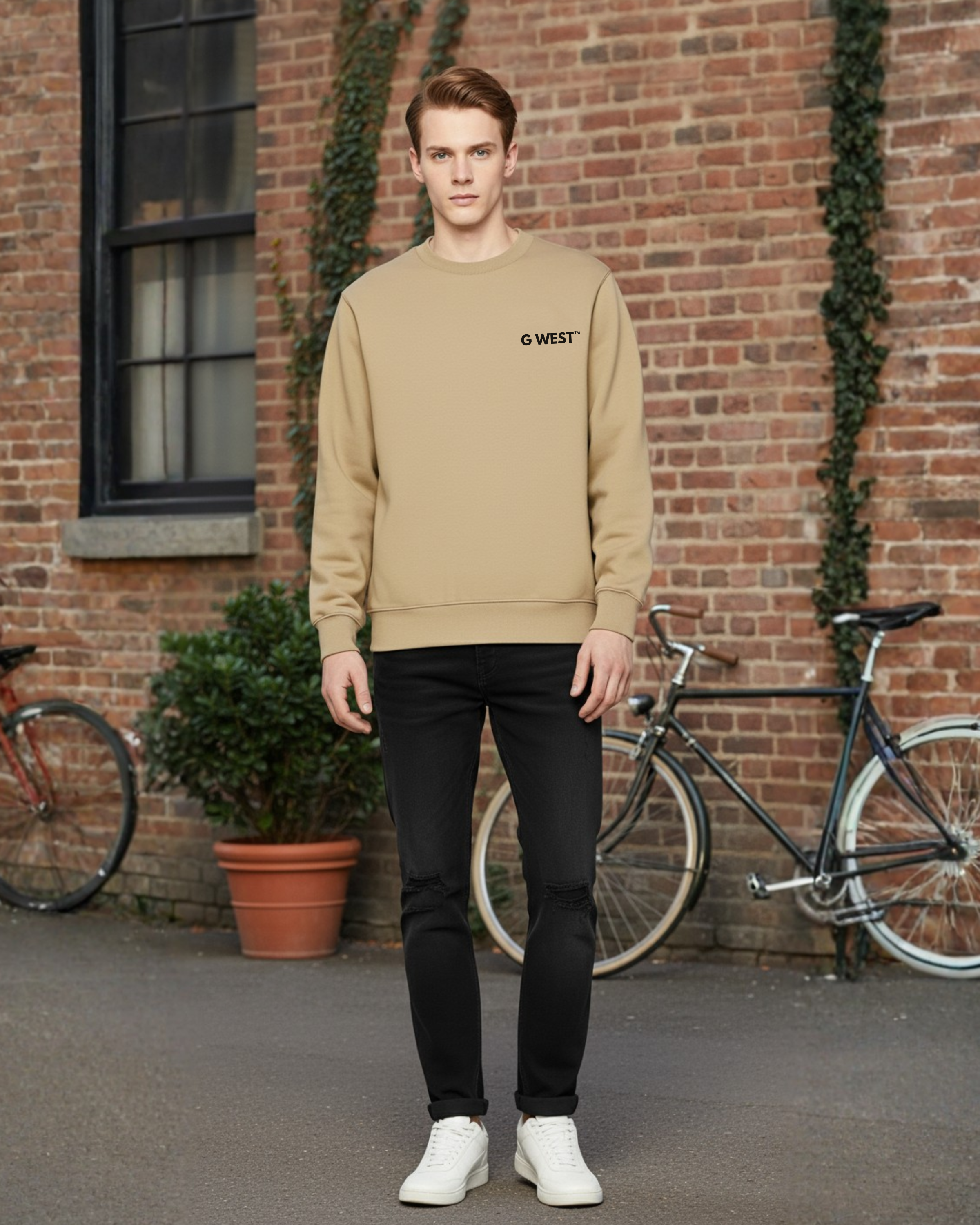 G West Men's Rose Skull Heavy Premium Crewneck - G West