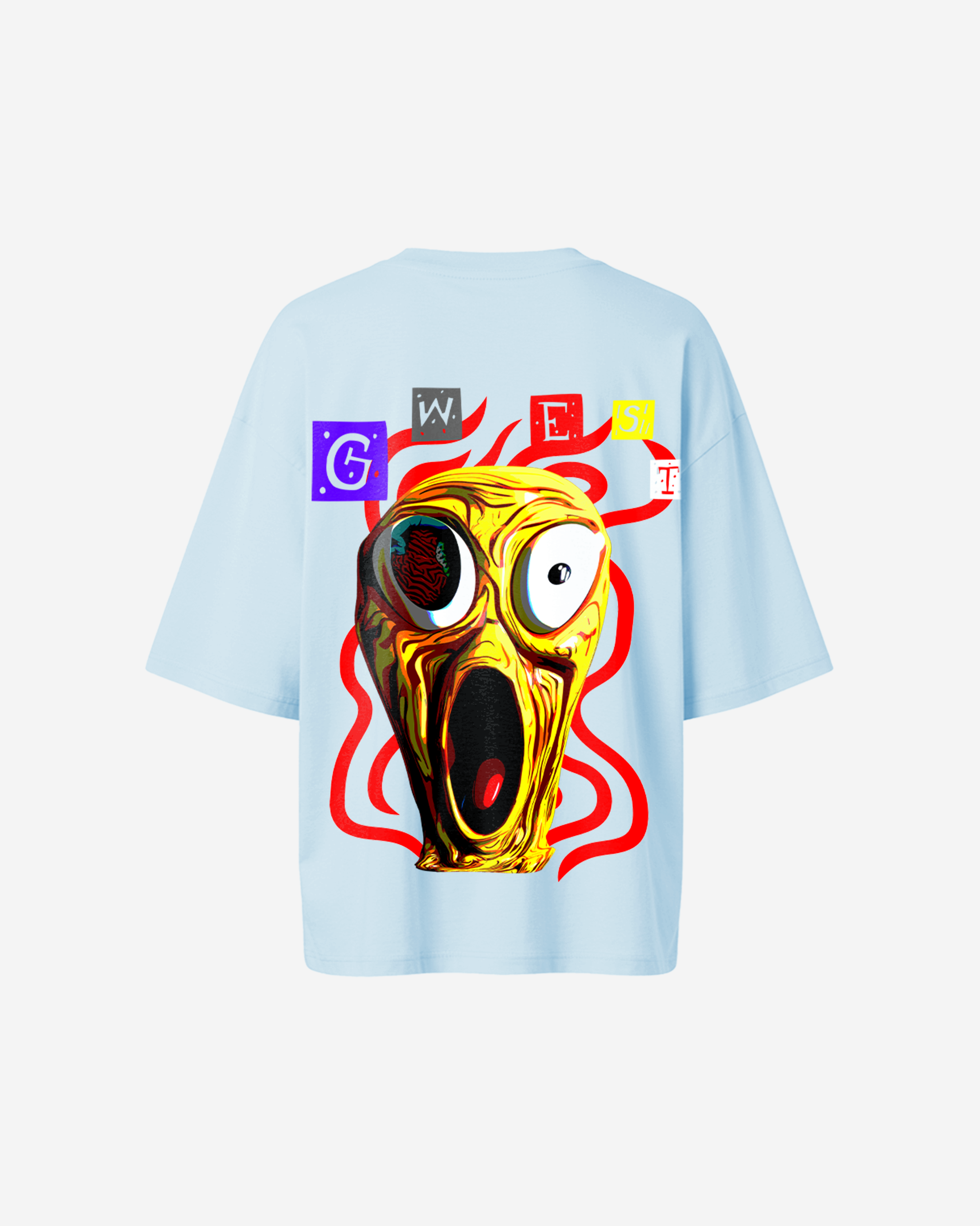 G West Oversized Premium T Shirt Scary Face - WOMEN - G West