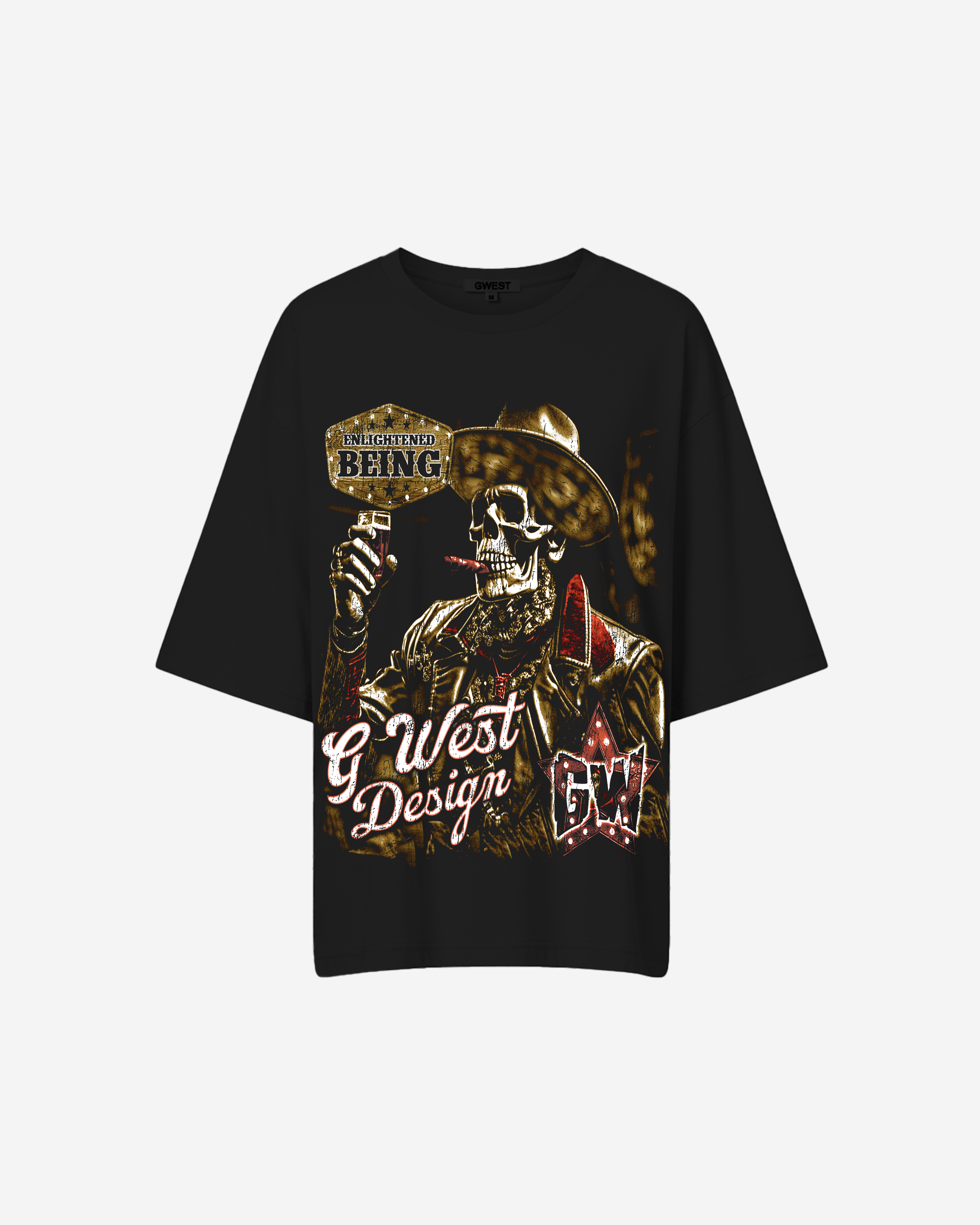 G West Being Enlightened Acid Wash Premium Oversized Tee - WOMEN - G West