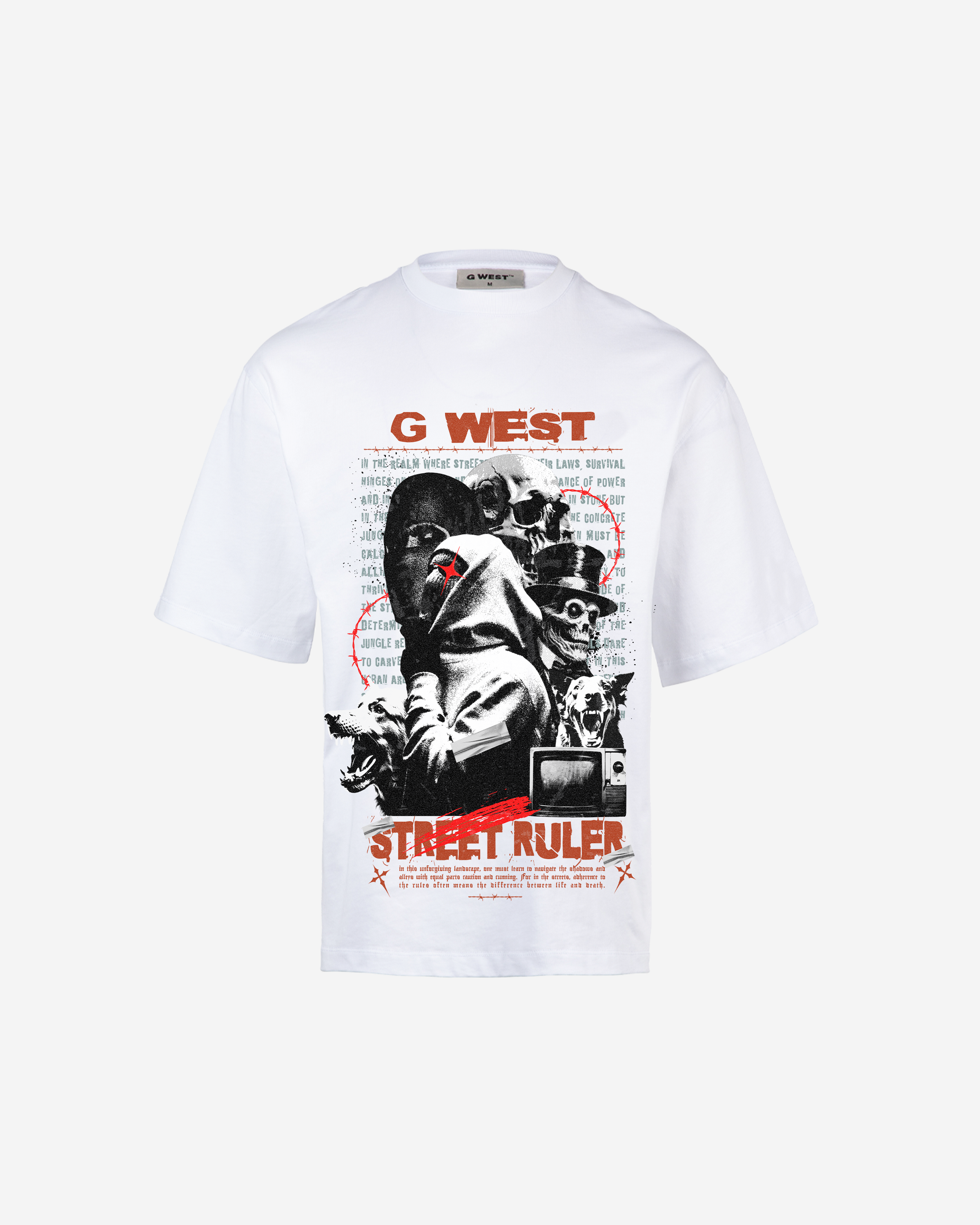 G-WEST STREET RULER OVERSIZED TEE GWROJMT90 - G West