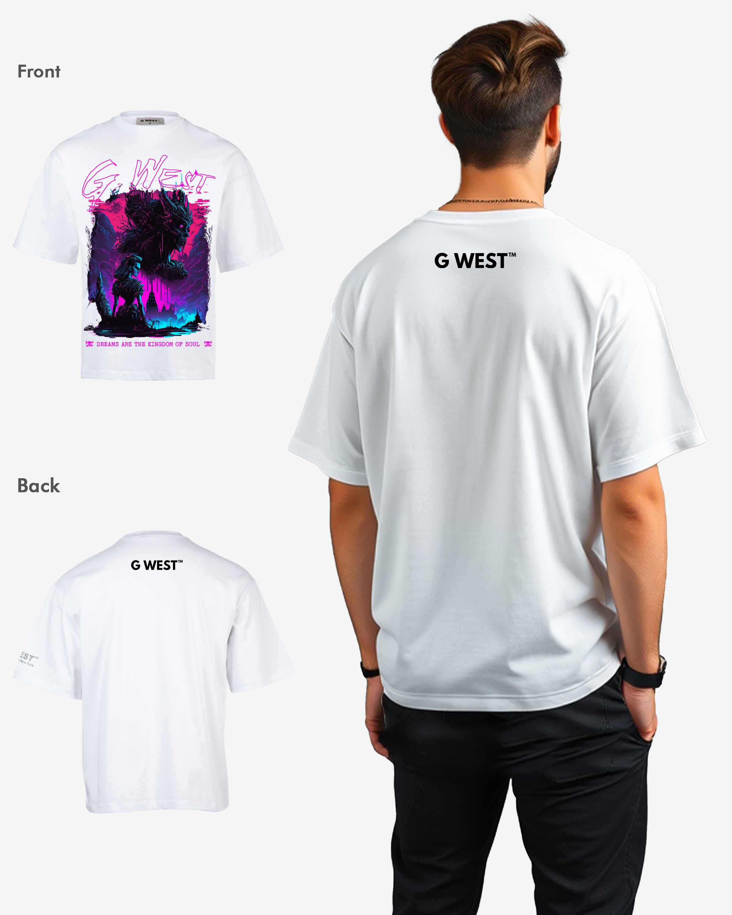 G-WEST SOUL'S KINGDOM OVERSIZED TEE GWROJMT185 - G West