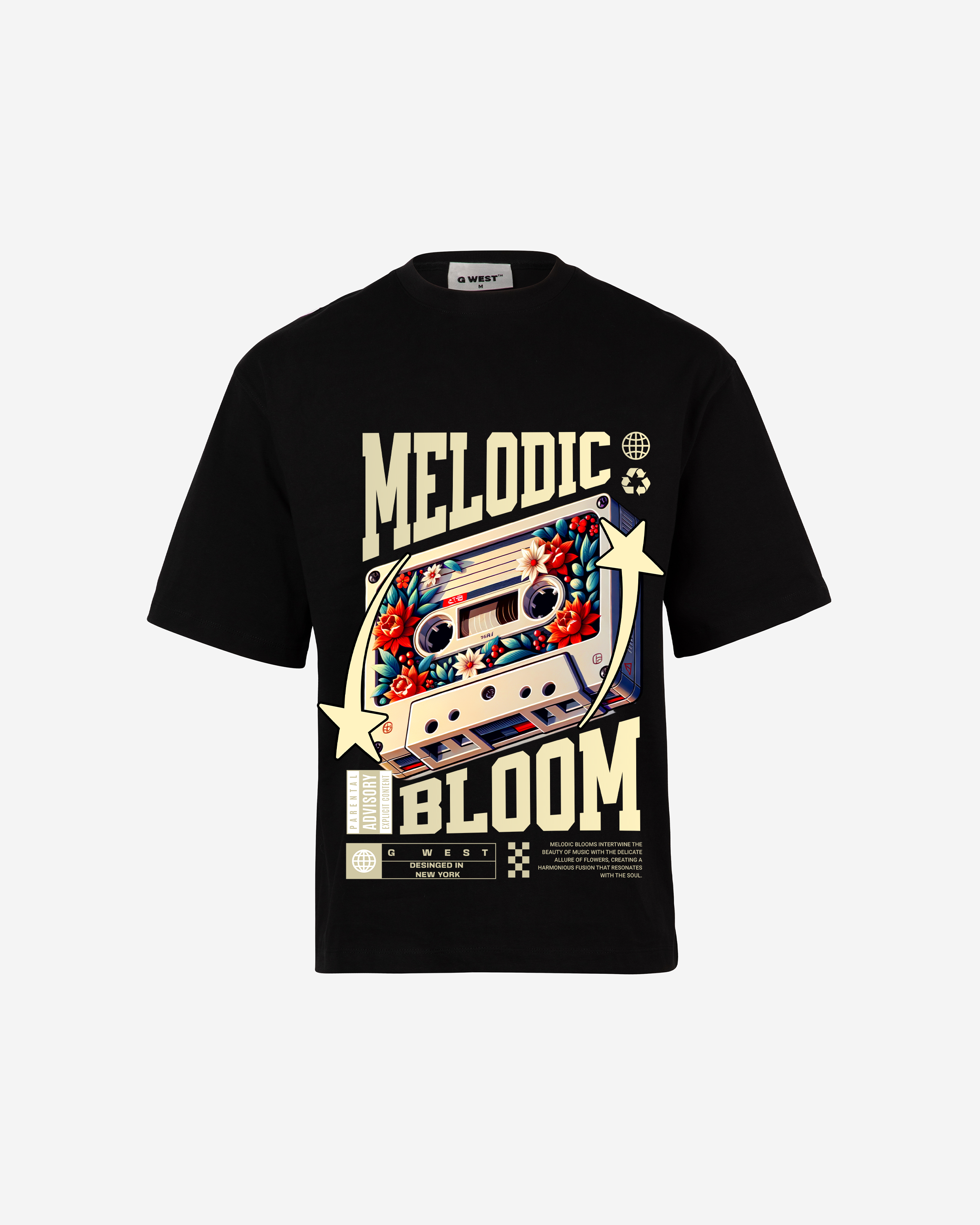 G-WEST MELODIC BLOOM OVERSIZED TEE GWROJMT207 - G West