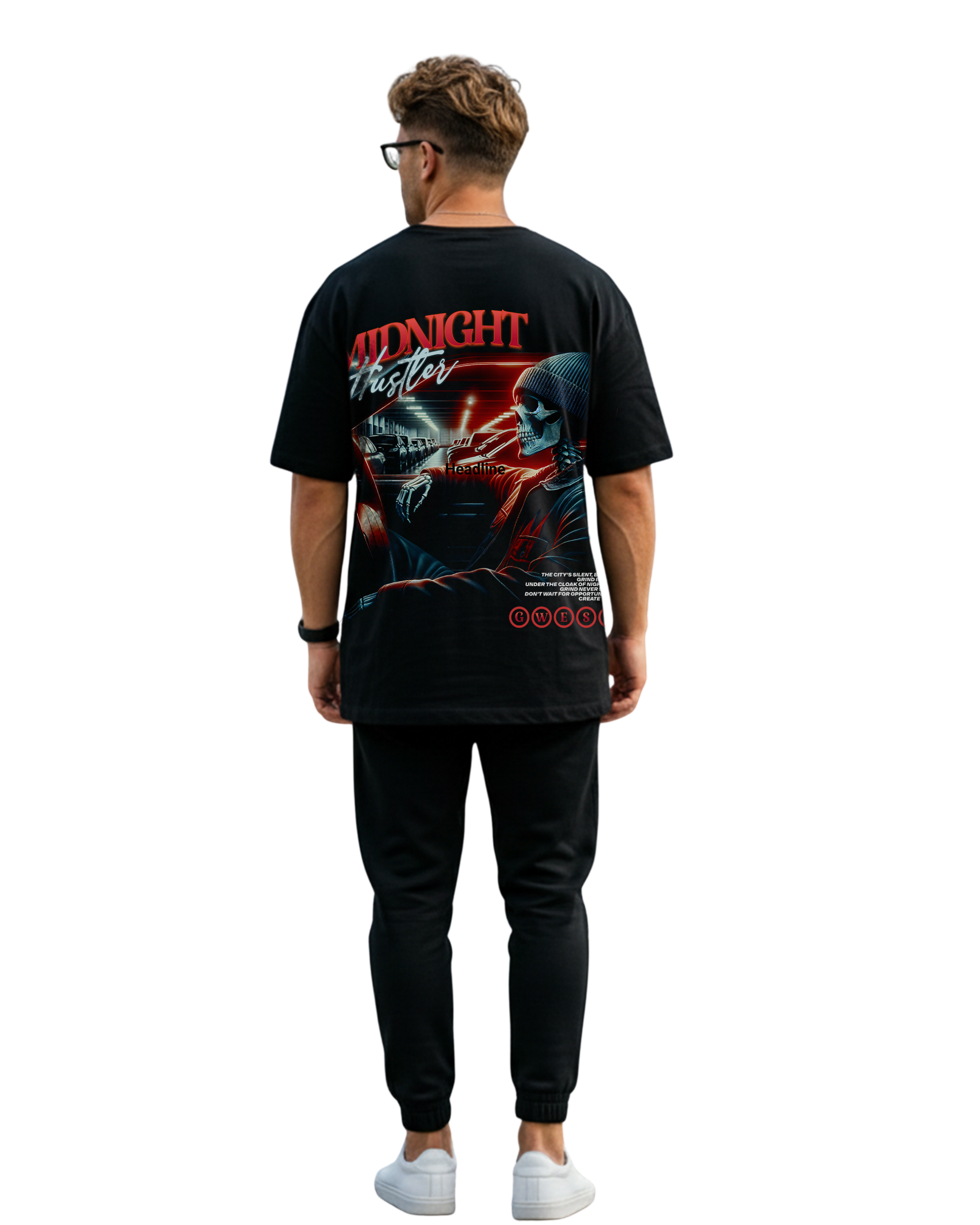 G West Grind Till Midnight Men's Oversized T-Shirt - G West