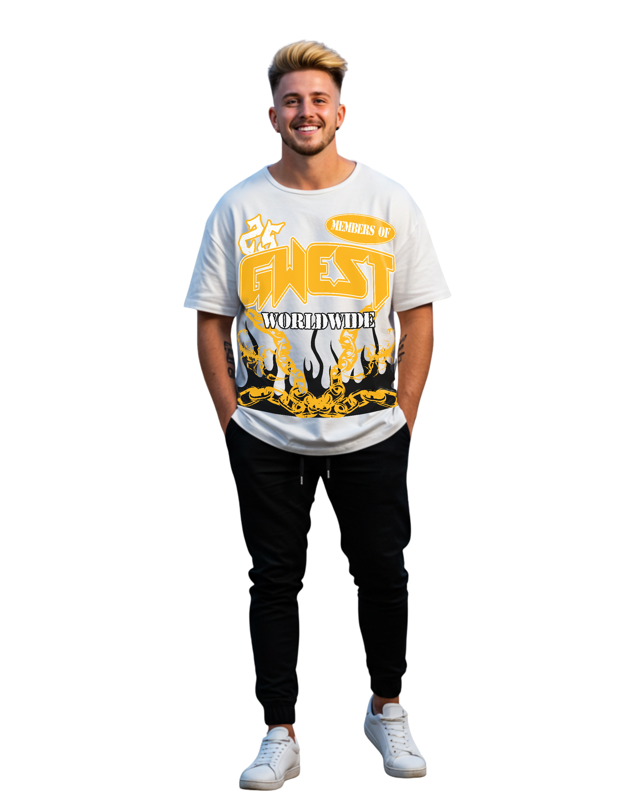 G West United Flames Men's Oversized T-Shirt - G West