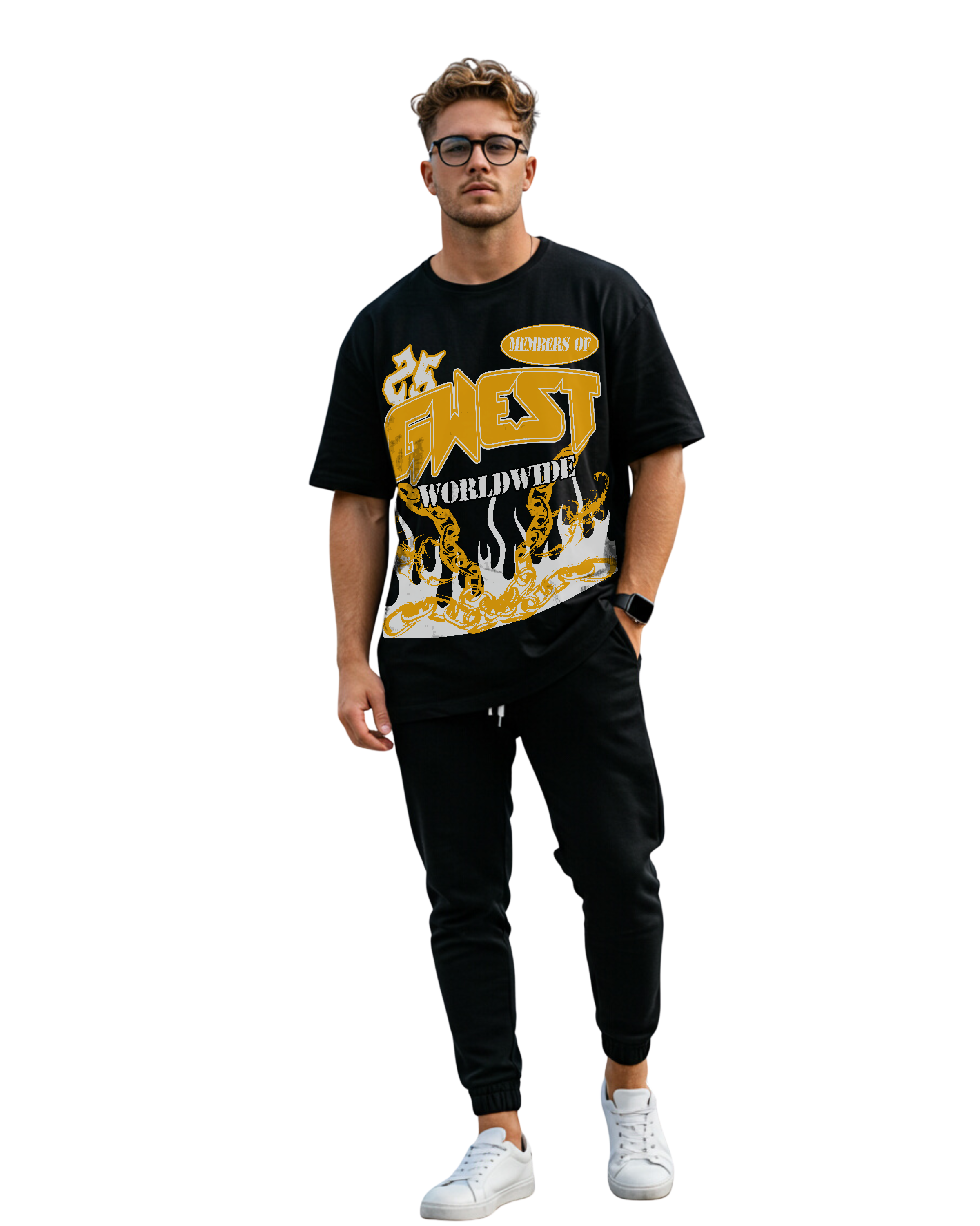 G West United Flames Men's Oversized T-Shirt - G West