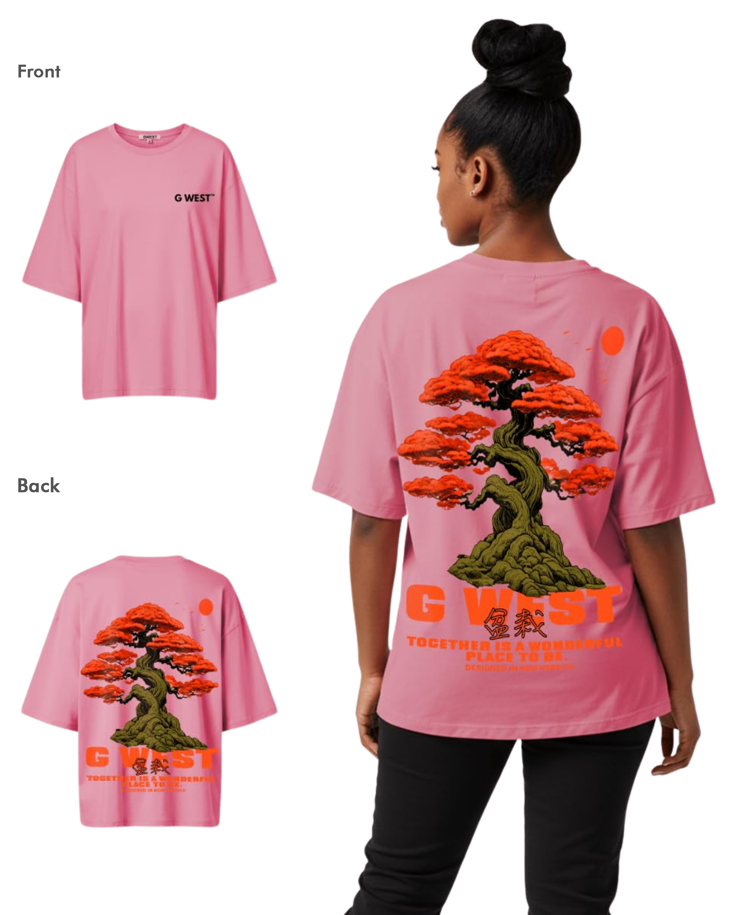 G West Womens Oversized Bonsai Tee