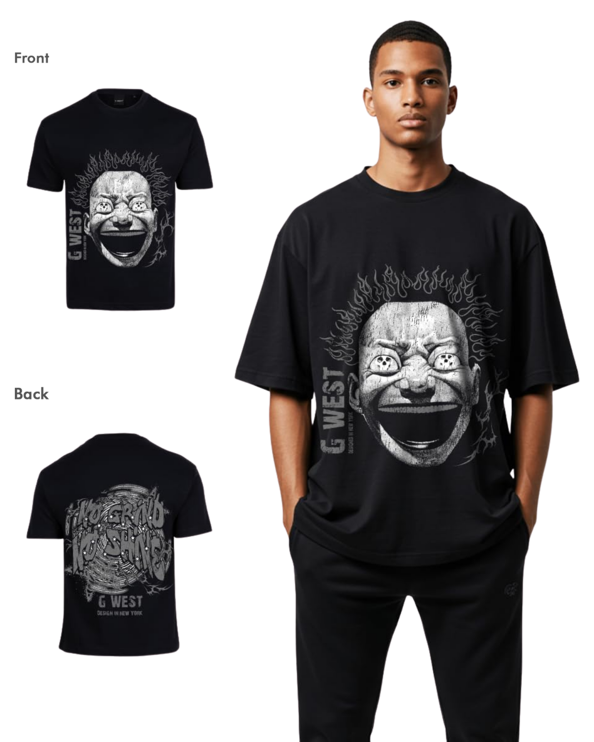 G West Mens Electrical Einstein Oversized Tee - G West