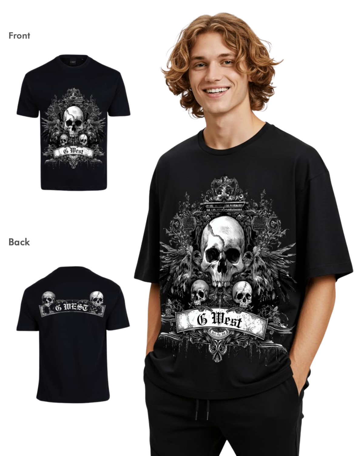 G West Mens Hell City Oversized Tee - G West