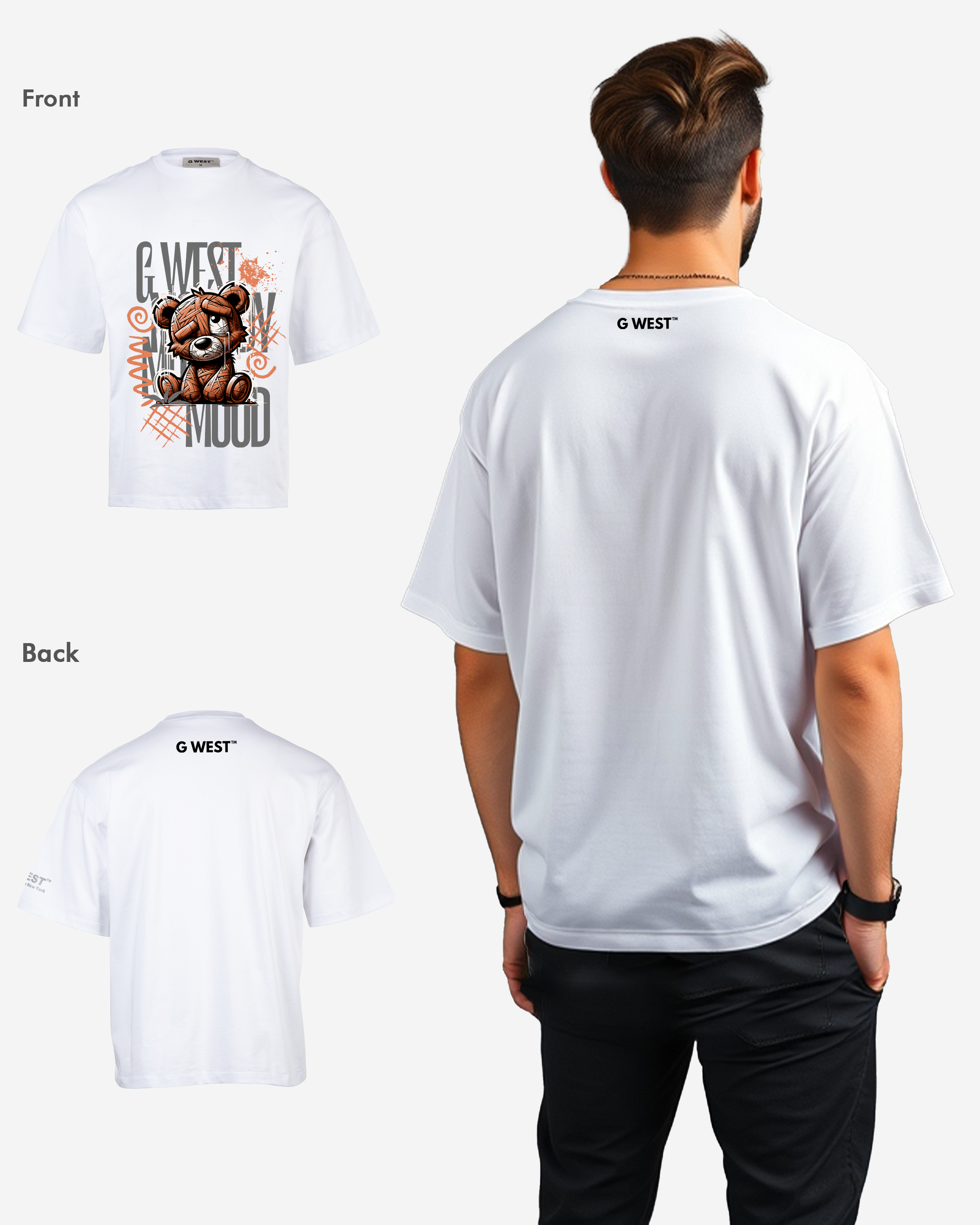 G-WEST MOOODY MOOD OVERSIZED TEE GWROJMT147 - G West