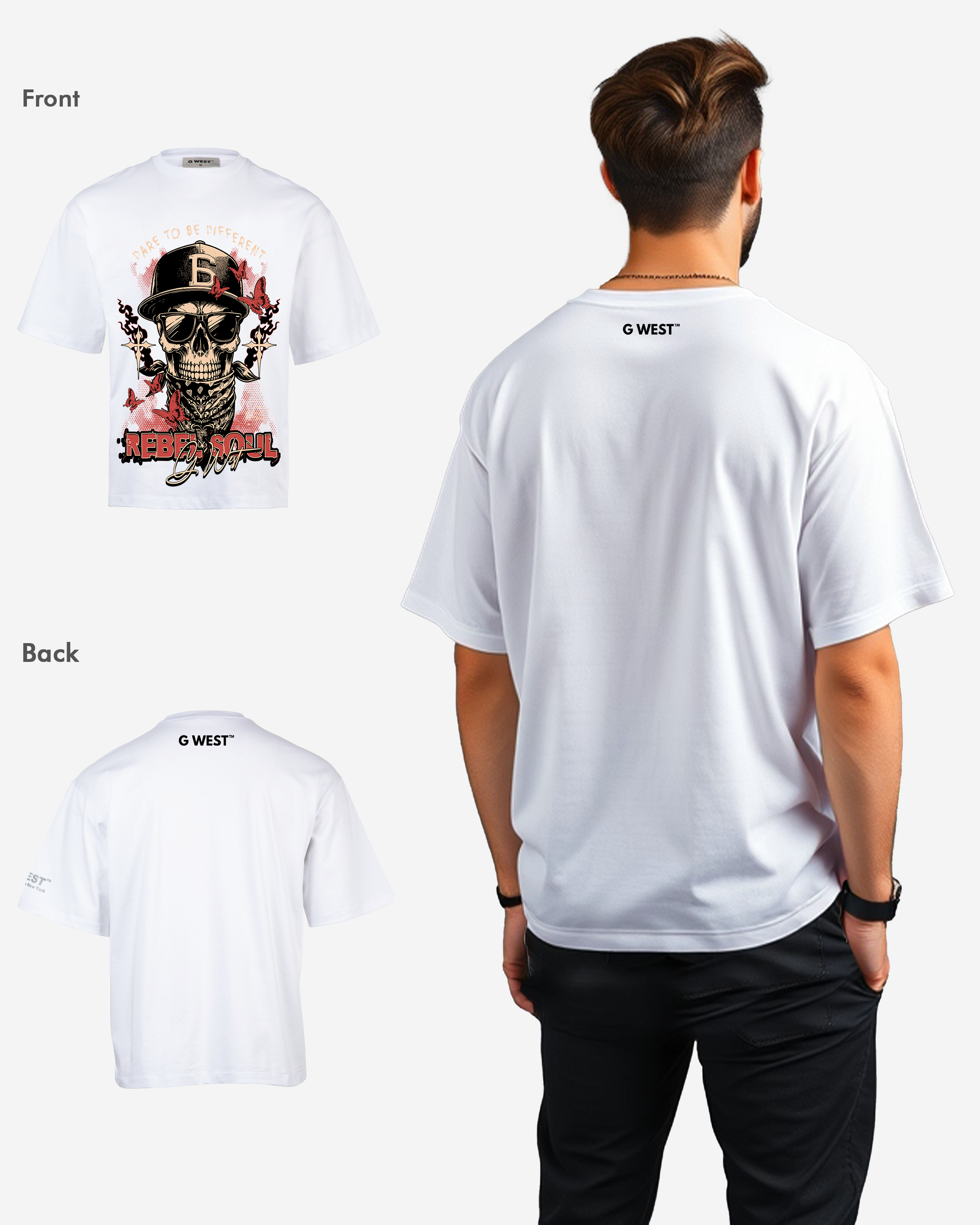G-WEST REBEL SOUL OVERSIZED TEE GWROJMT152 - G West